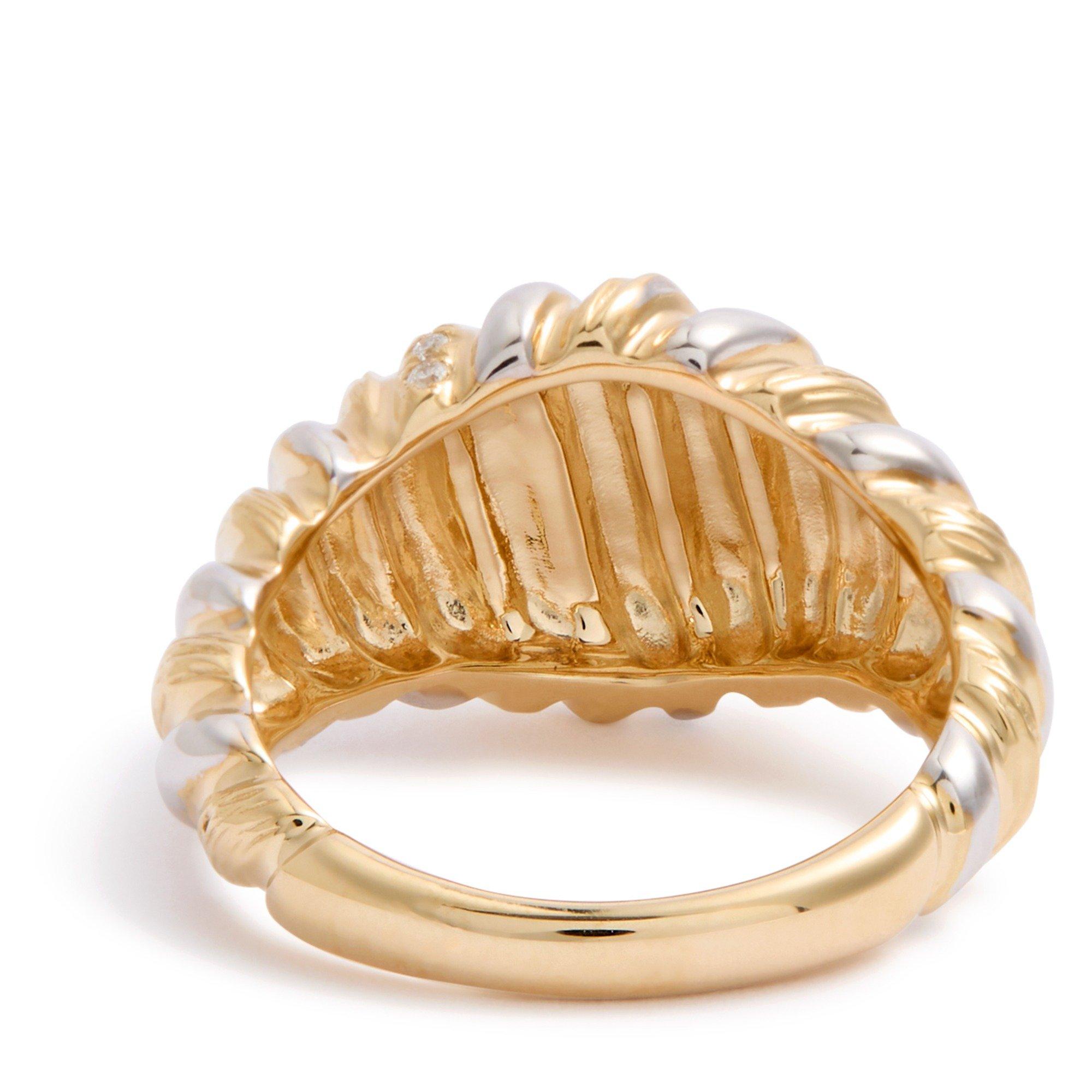 GOLD AND OTHER - Yvonne Leon - CHEVALIERE GAUFRETTE RING - 4