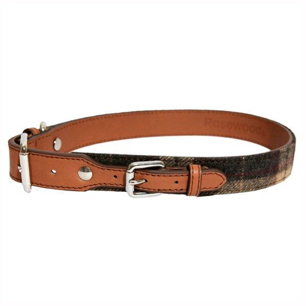 Brown - Rosewood - Tweed Check Collar XL