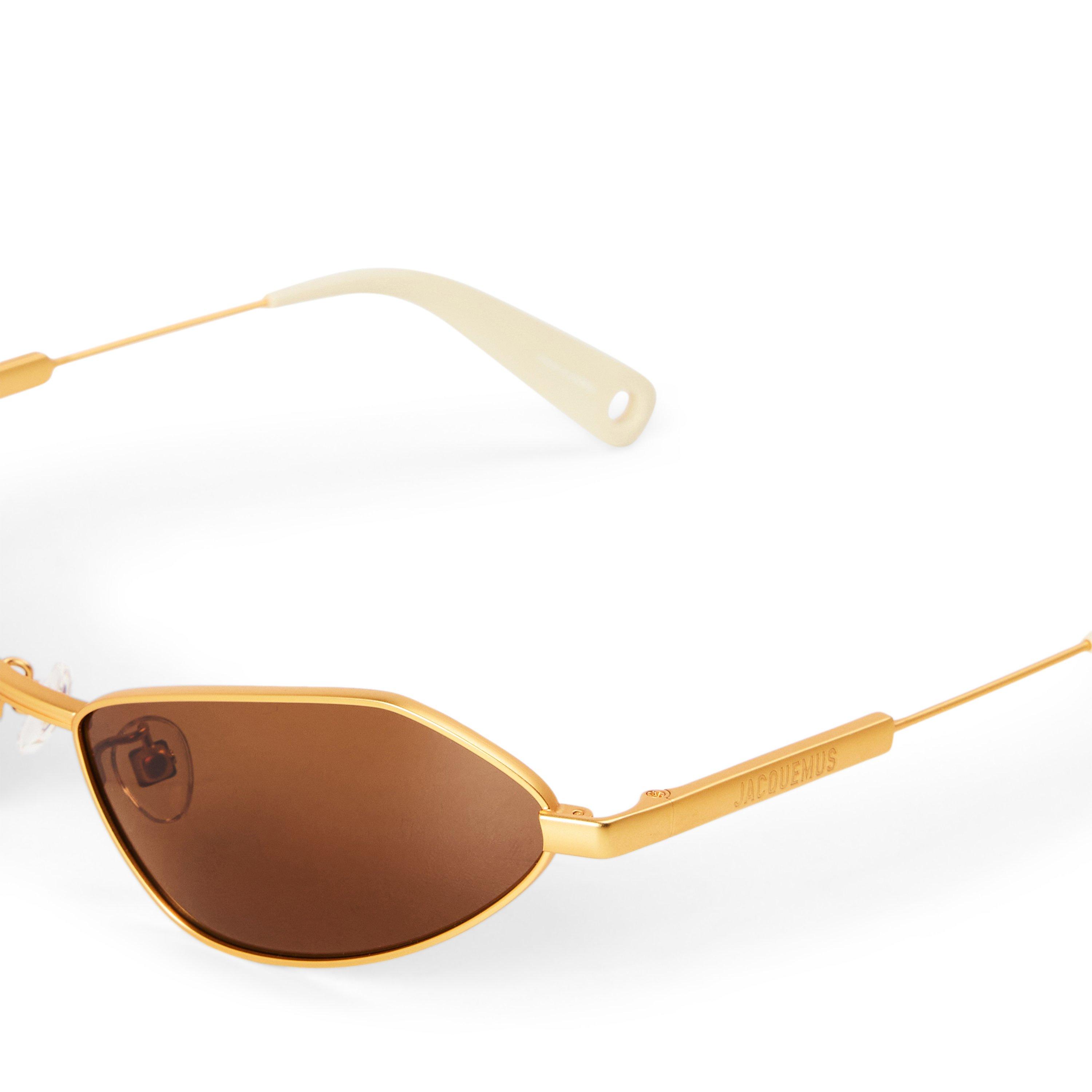 GOLD - Linda Farrow - Women's Metal Cat Eye Sunglasses - 3
