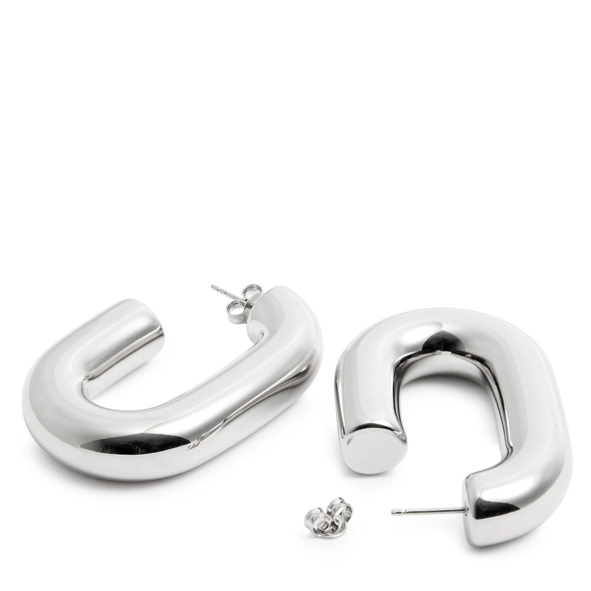 SILVER - Rabanne - Women's XL Link Metal Hoop Earrings - 2