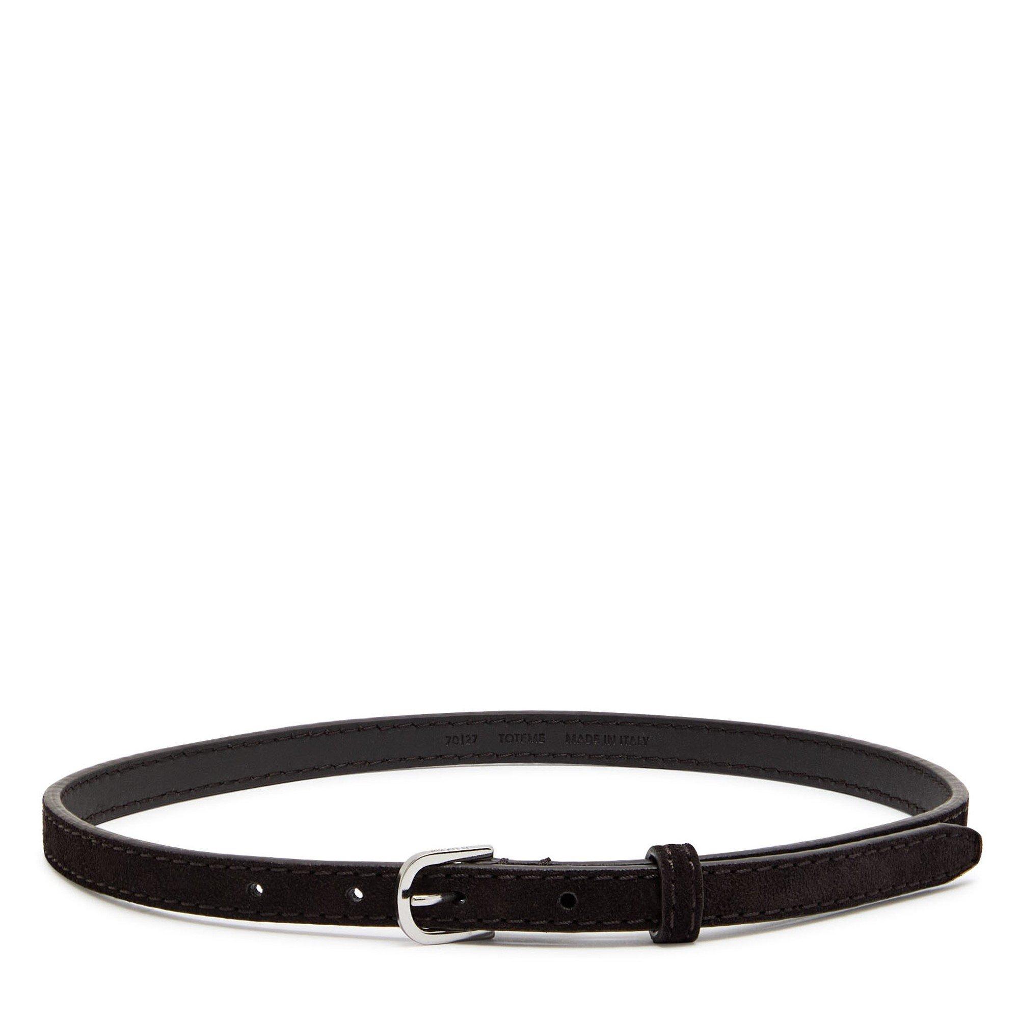 CHOCOLATE - Toteme - THIN SUEDE TROUSER BELT
