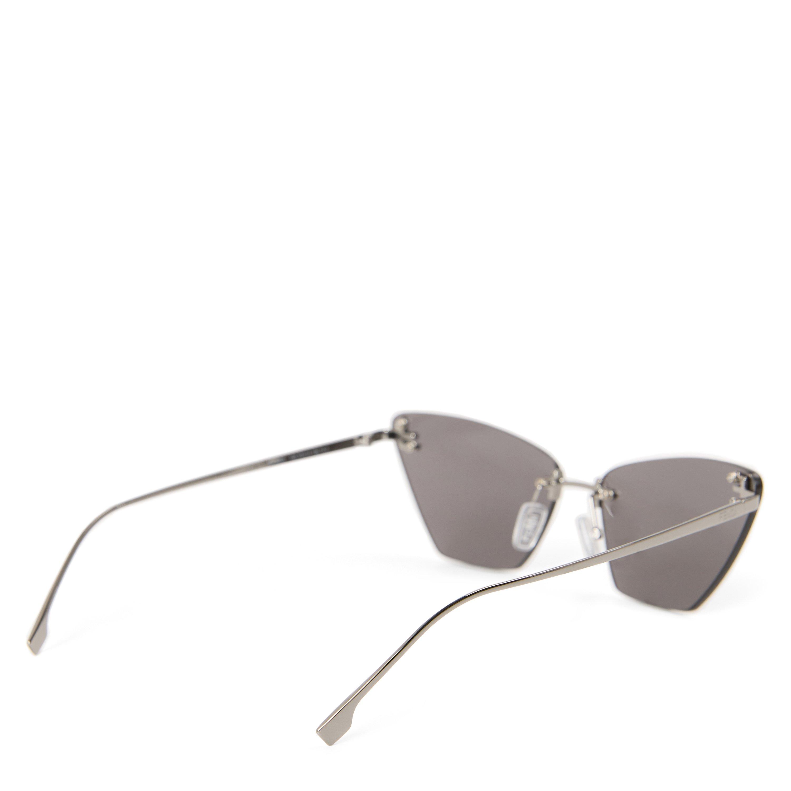 SILVER - Fendi - Women's Rimless Metal Cat Eye Sunglasses - 2