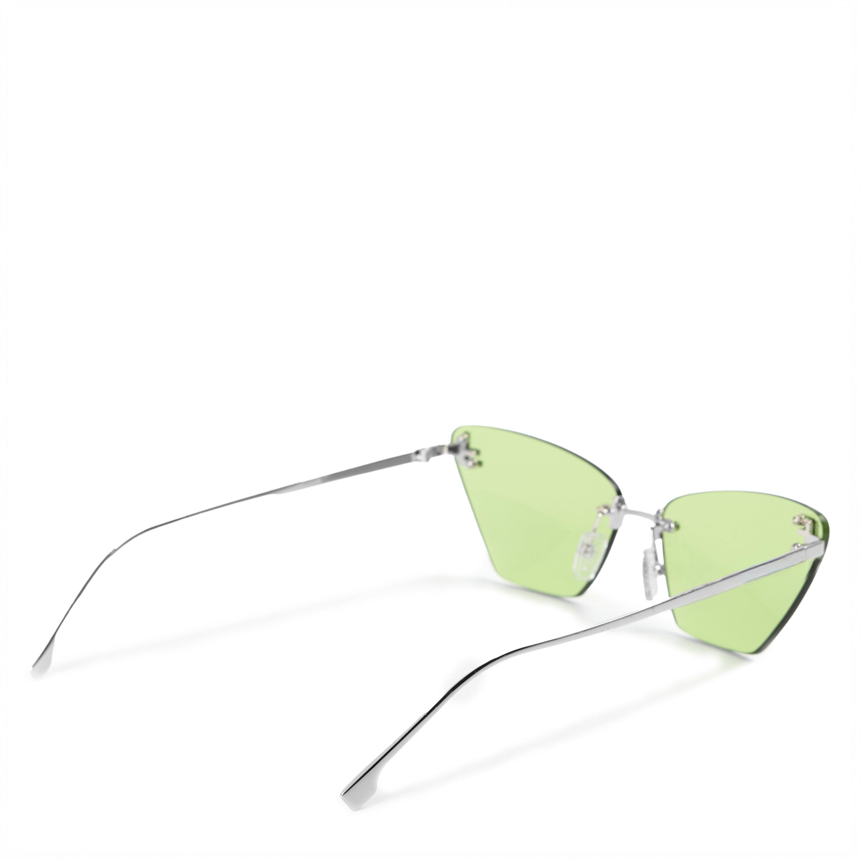 PINK - Fendi - Women's Rimless Metal Cat Eye Sunglasses - 2