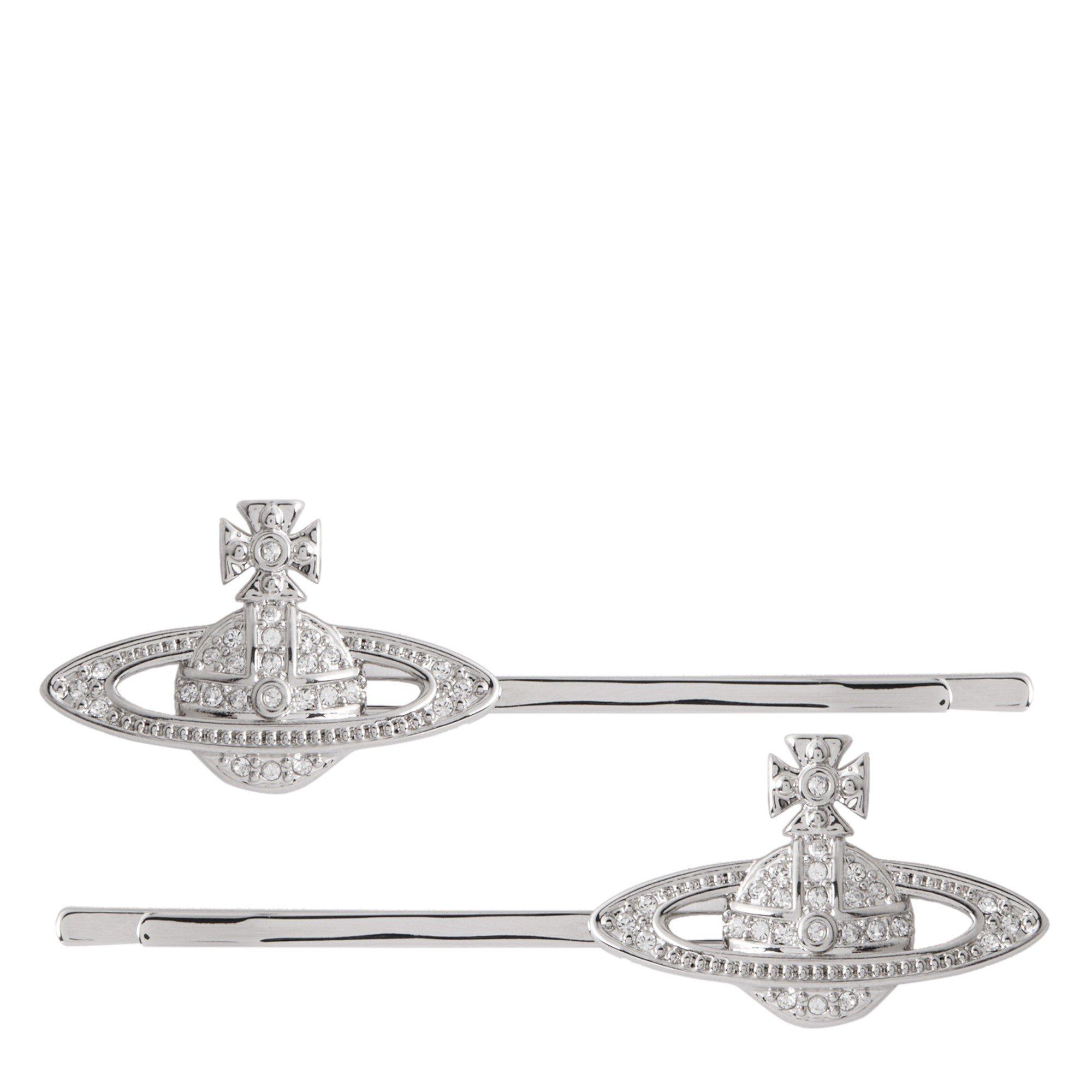 SILVER - Vivienne Westwood - MINI BAS RELIEF BOBBY PIN-PAIR
