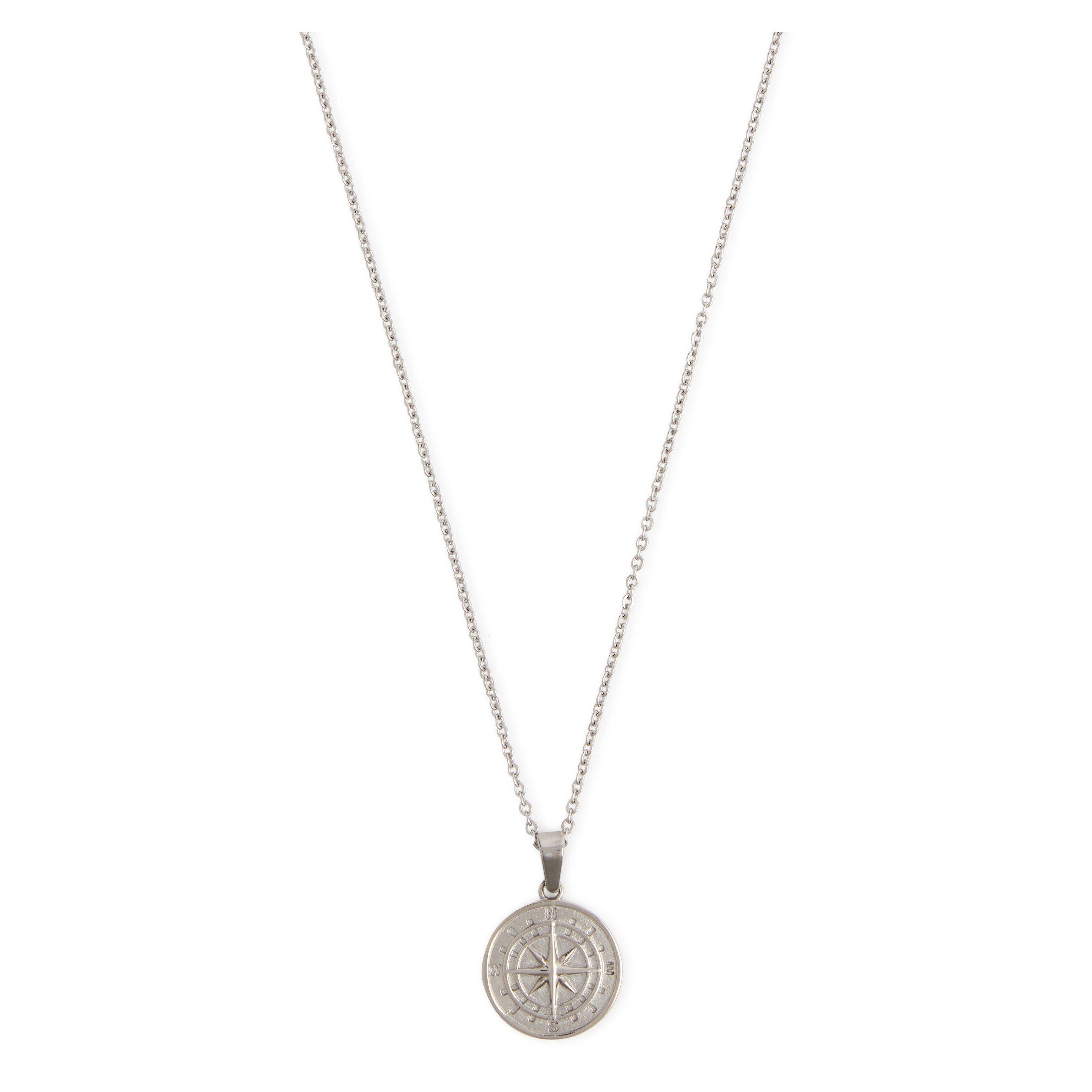SILVER - CRAFTD - CRFTD NKLCE COMPASS PENDNT