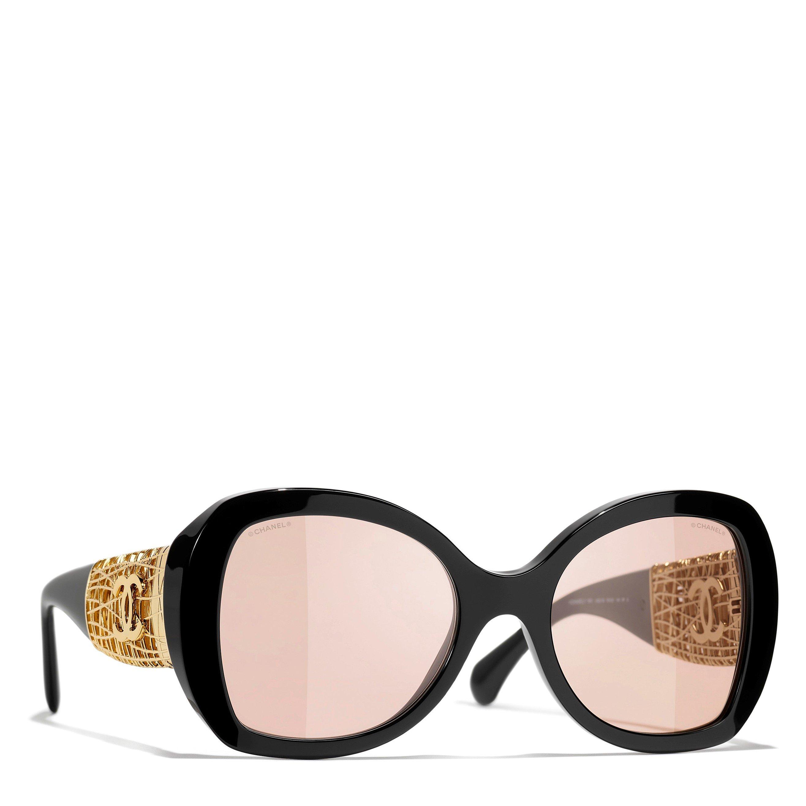 BLACK - CHANEL - CHANEL F ACETATE METAL BUTTERF - 1
