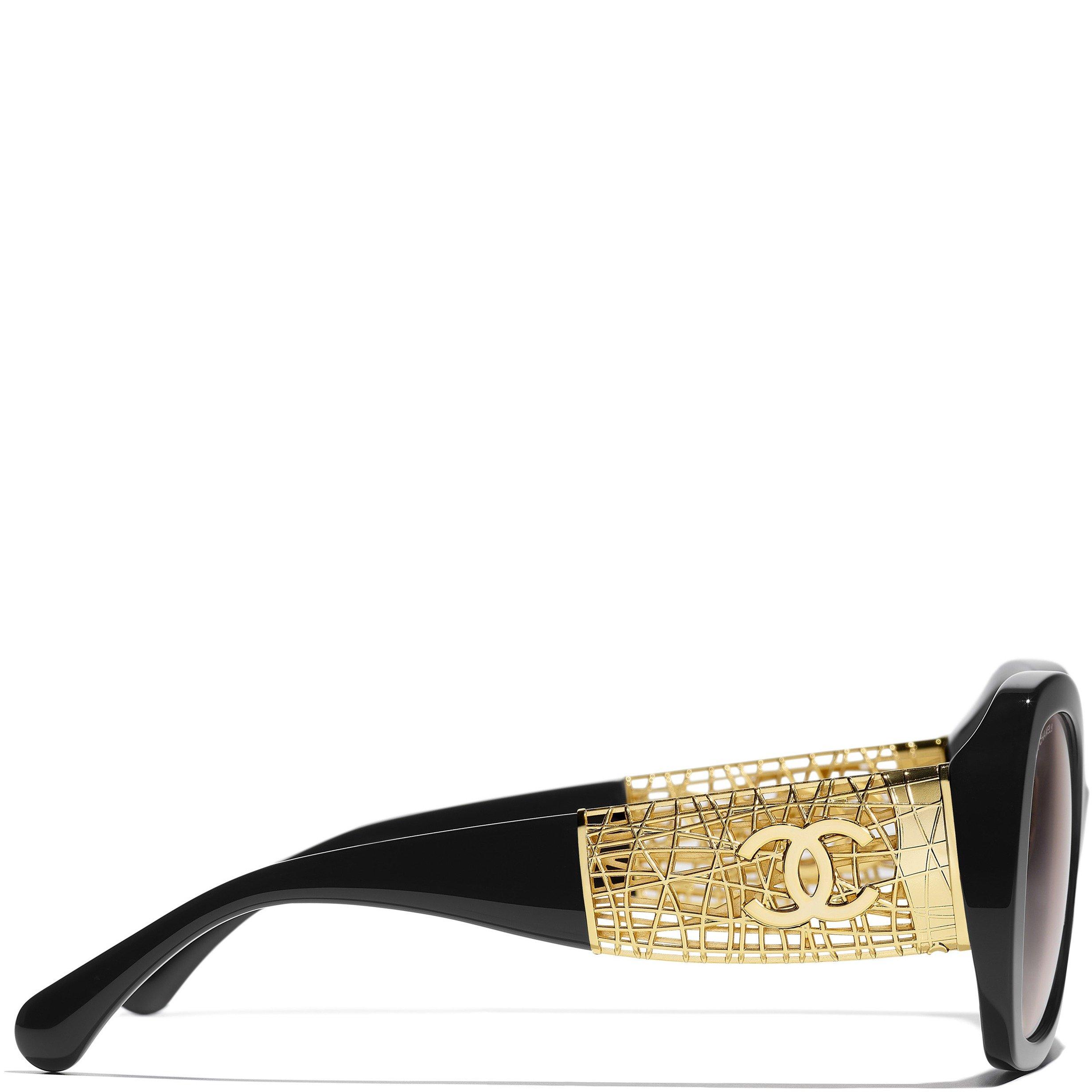 BLACK - CHANEL - CHANEL F ACETATE METAL BUTTERF - 3