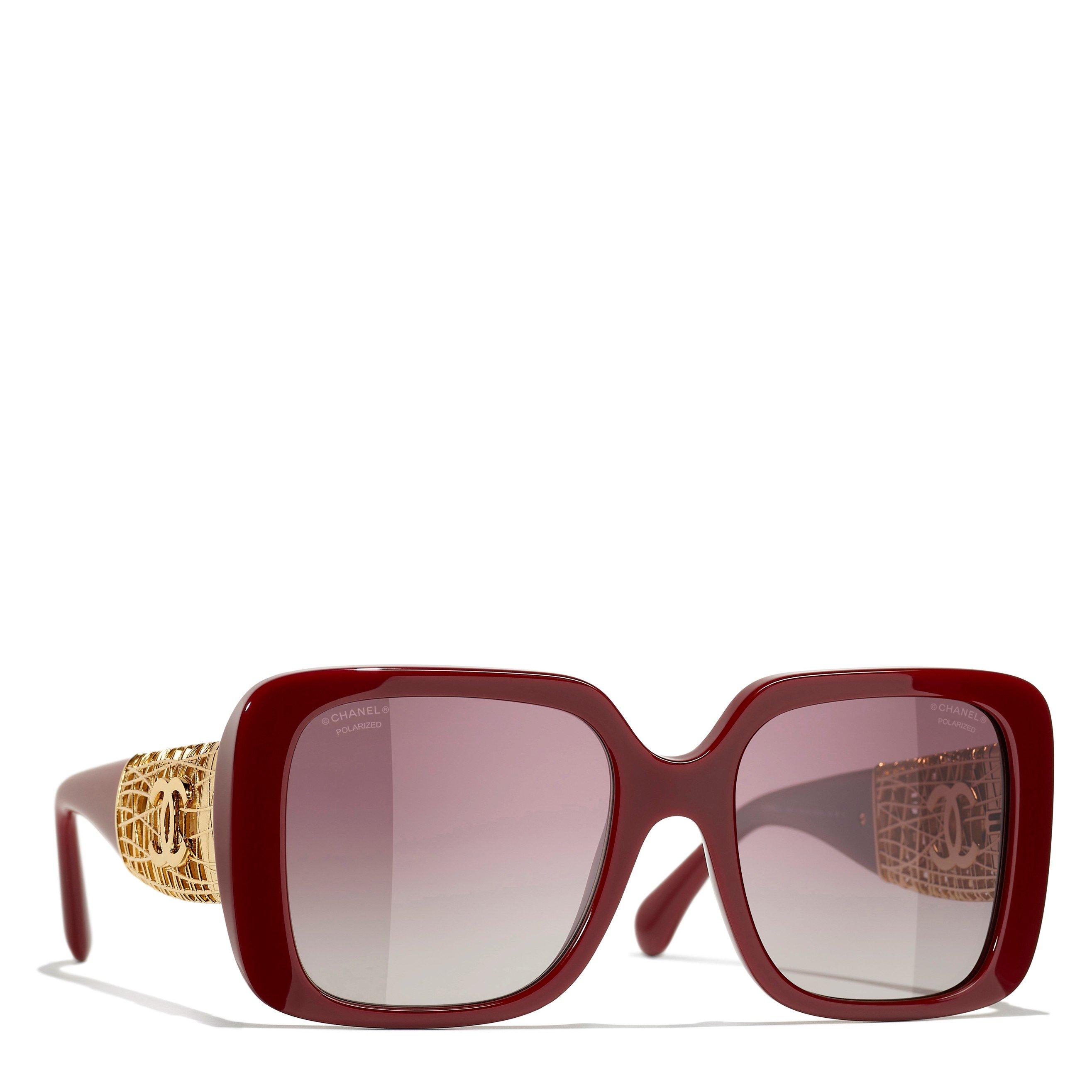 RED - CHANEL - CHANEL F ACETATE METAL SQUARE - 1