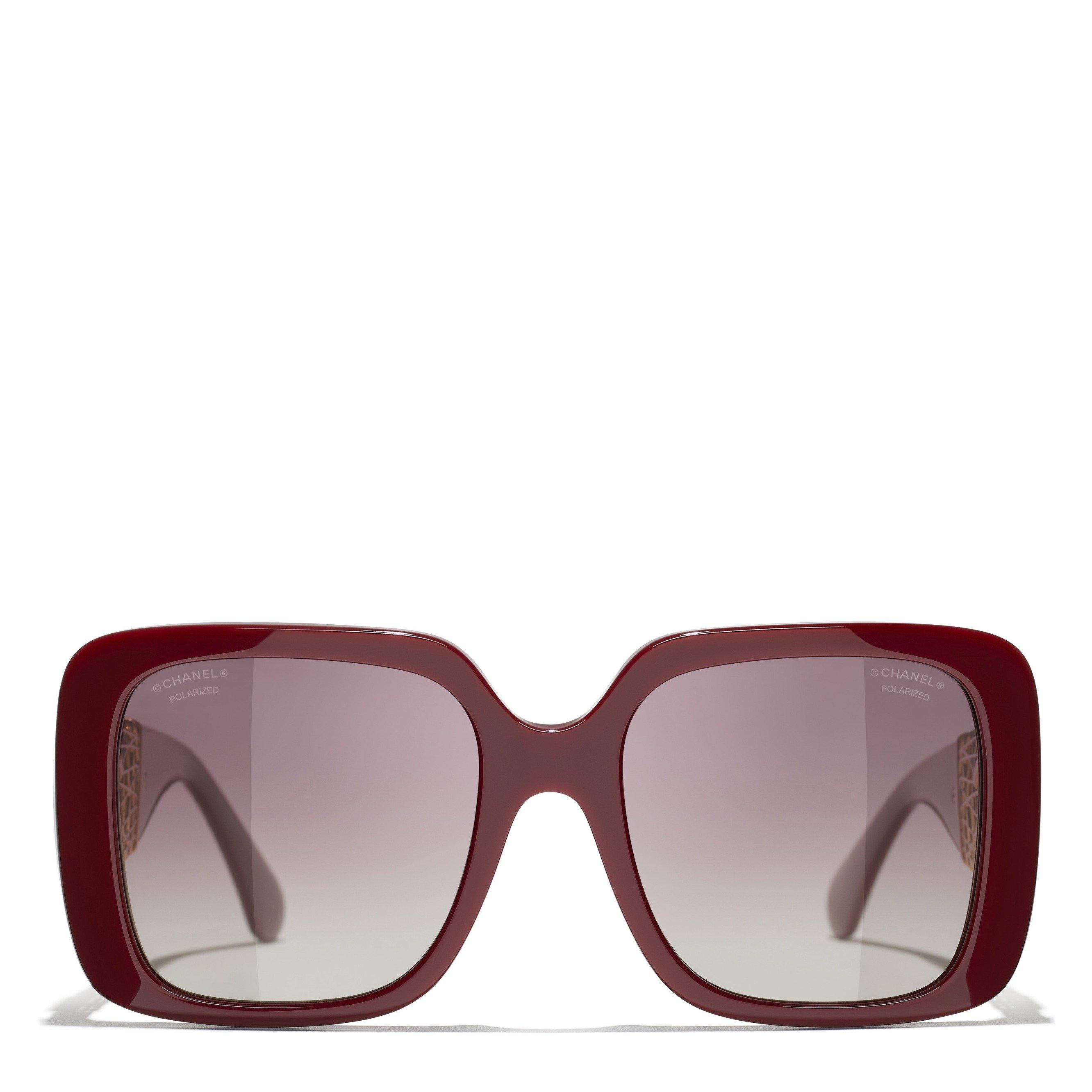 RED - CHANEL - CHANEL F ACETATE METAL SQUARE - 2