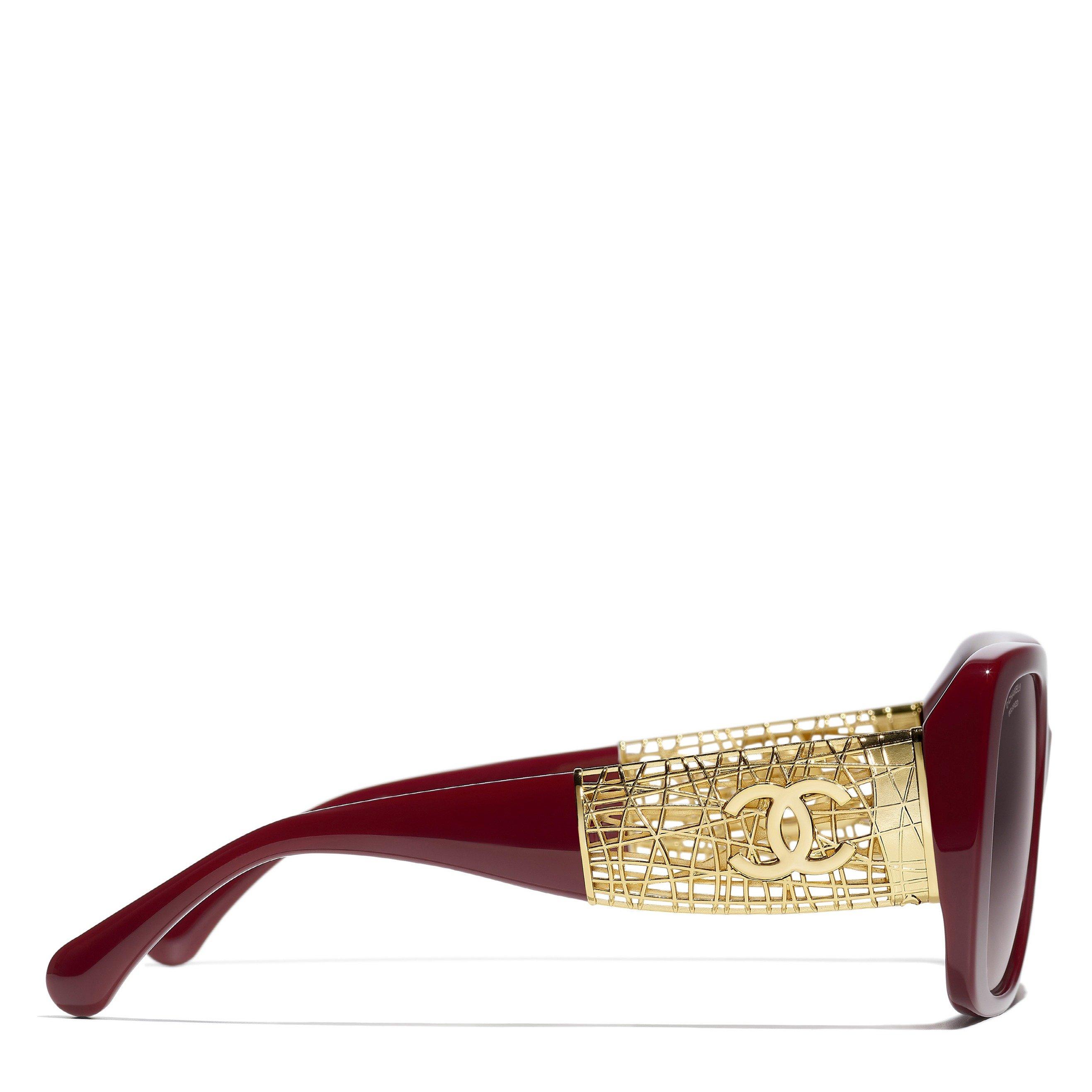 RED - CHANEL - CHANEL F ACETATE METAL SQUARE - 3