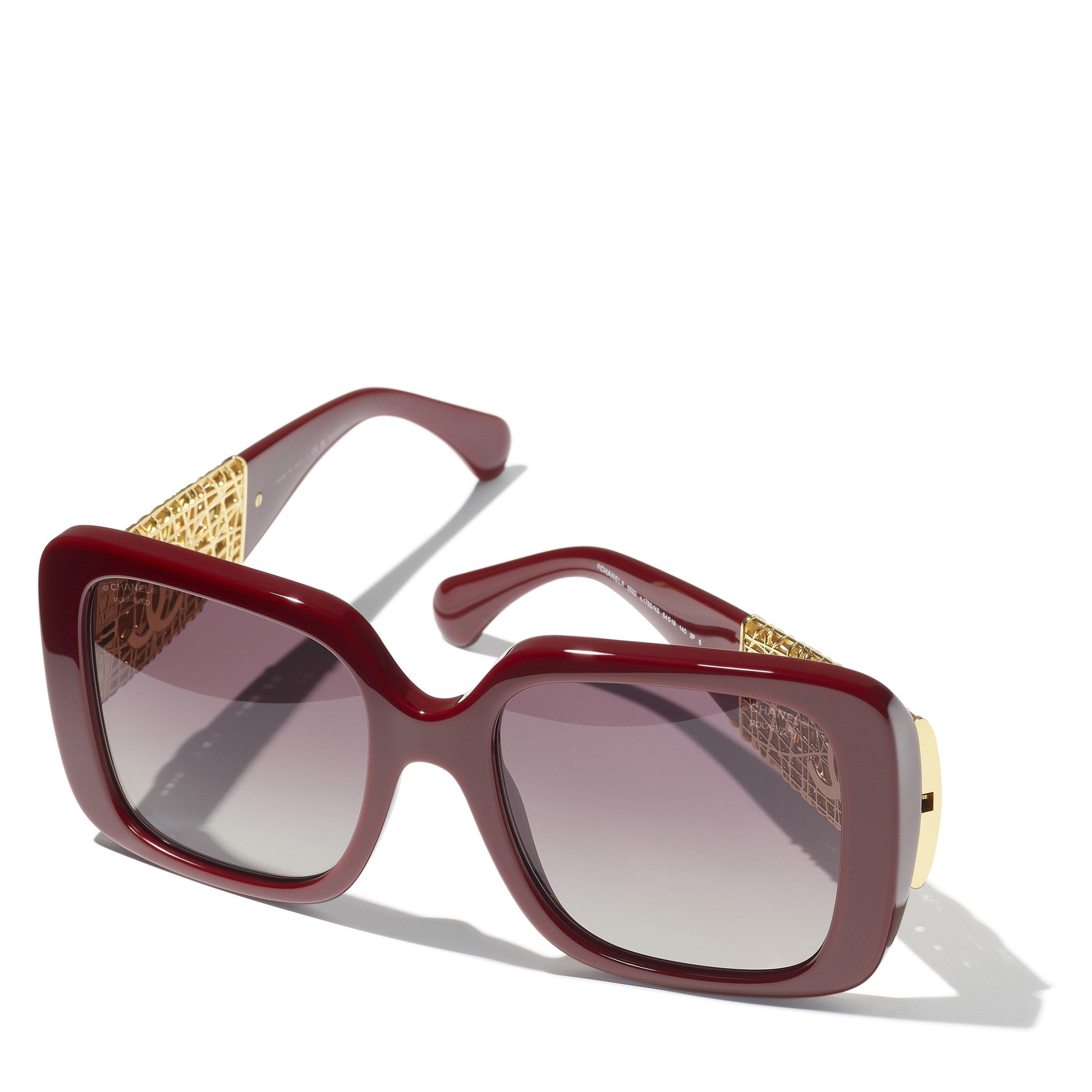 RED - CHANEL - CHANEL F ACETATE METAL SQUARE - 4