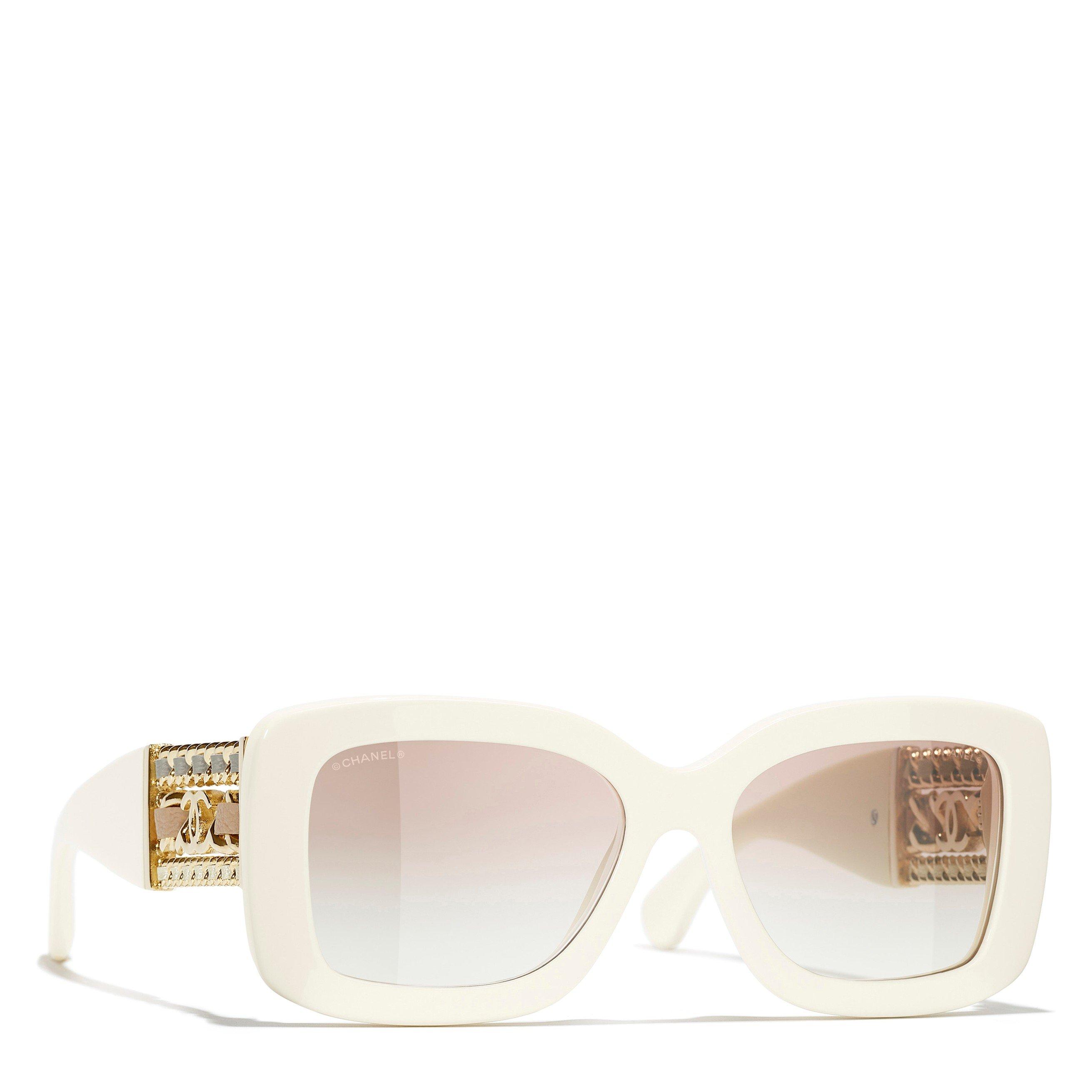 WHITE - CHANEL - CHANEL F ACETATE METAL SQUARE - 1