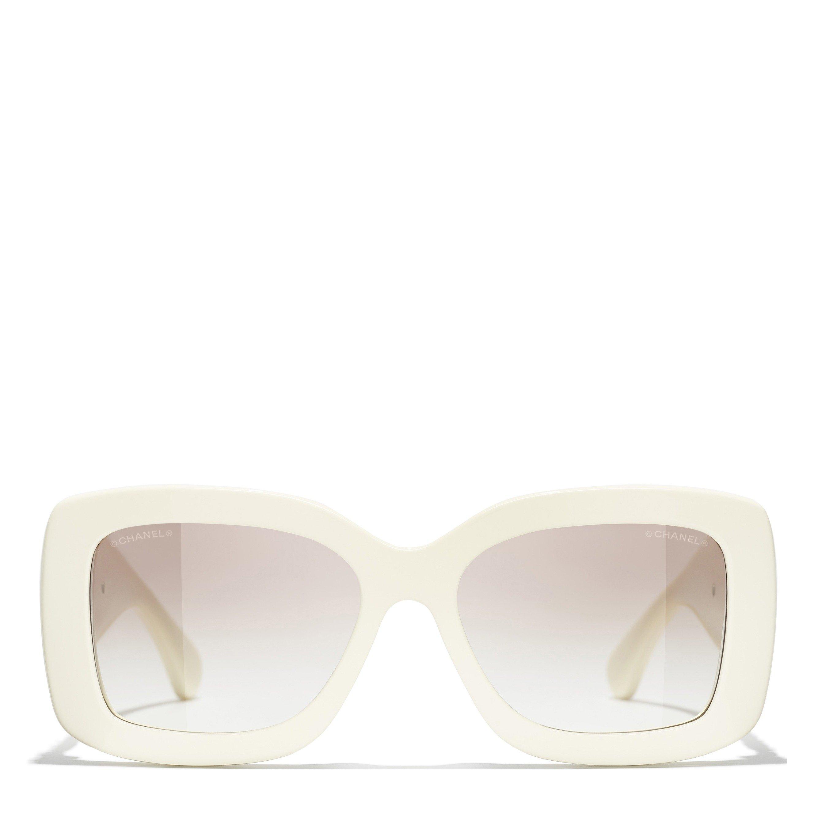 WHITE - CHANEL - CHANEL F ACETATE METAL SQUARE - 2
