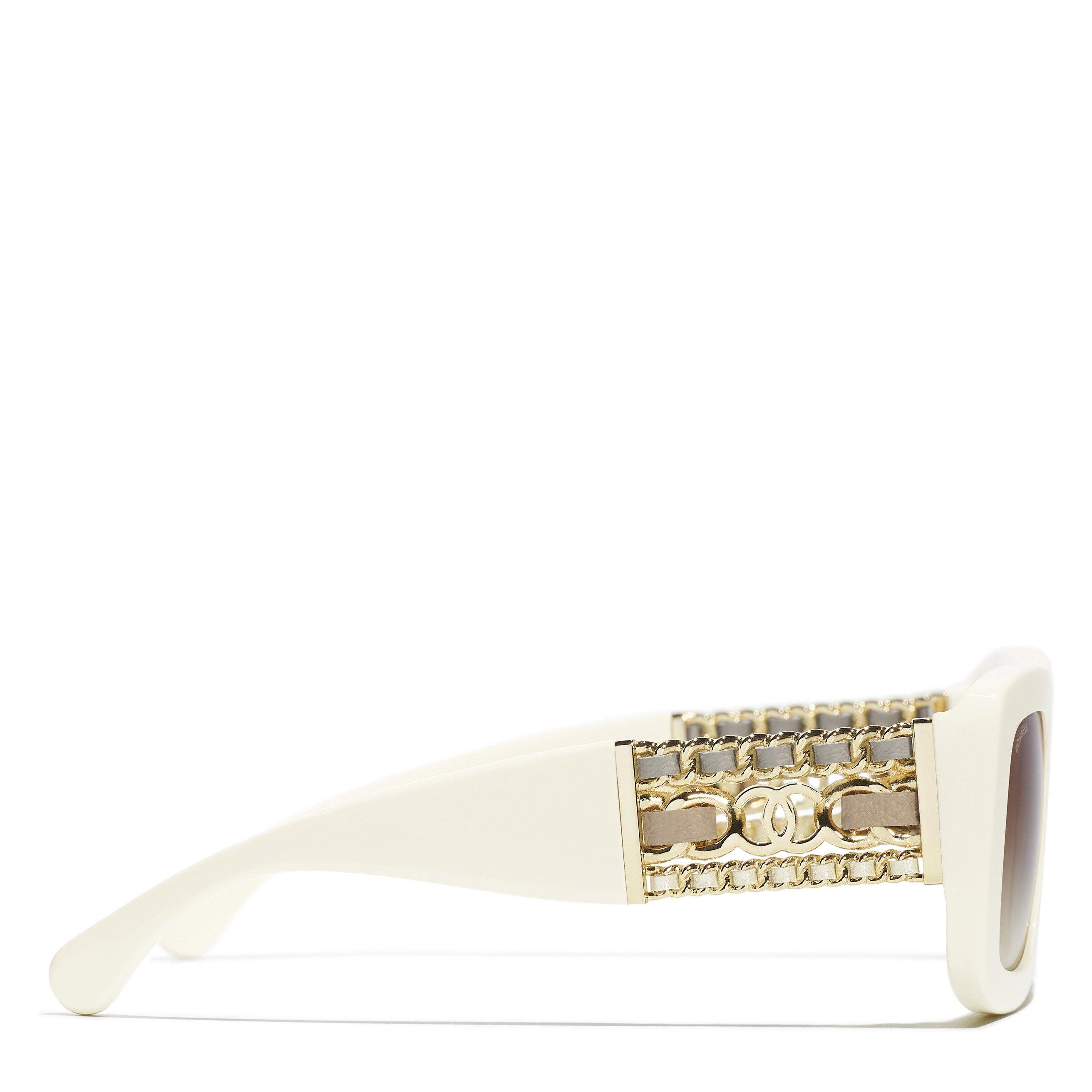 WHITE - CHANEL - CHANEL F ACETATE METAL SQUARE - 3