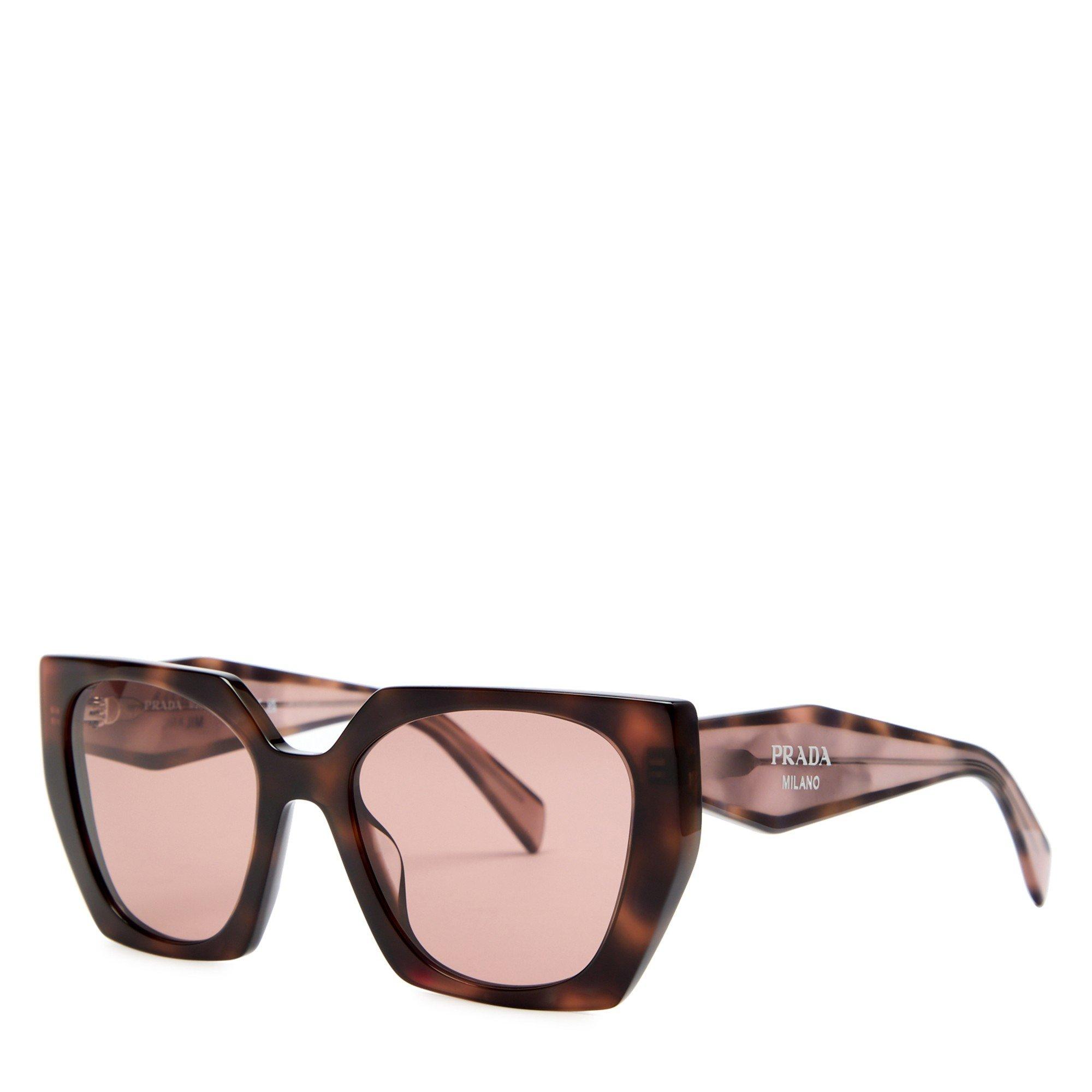 BROWN HAVANA - Prada - PRADA F LOGO OVERSIZED ACETATE