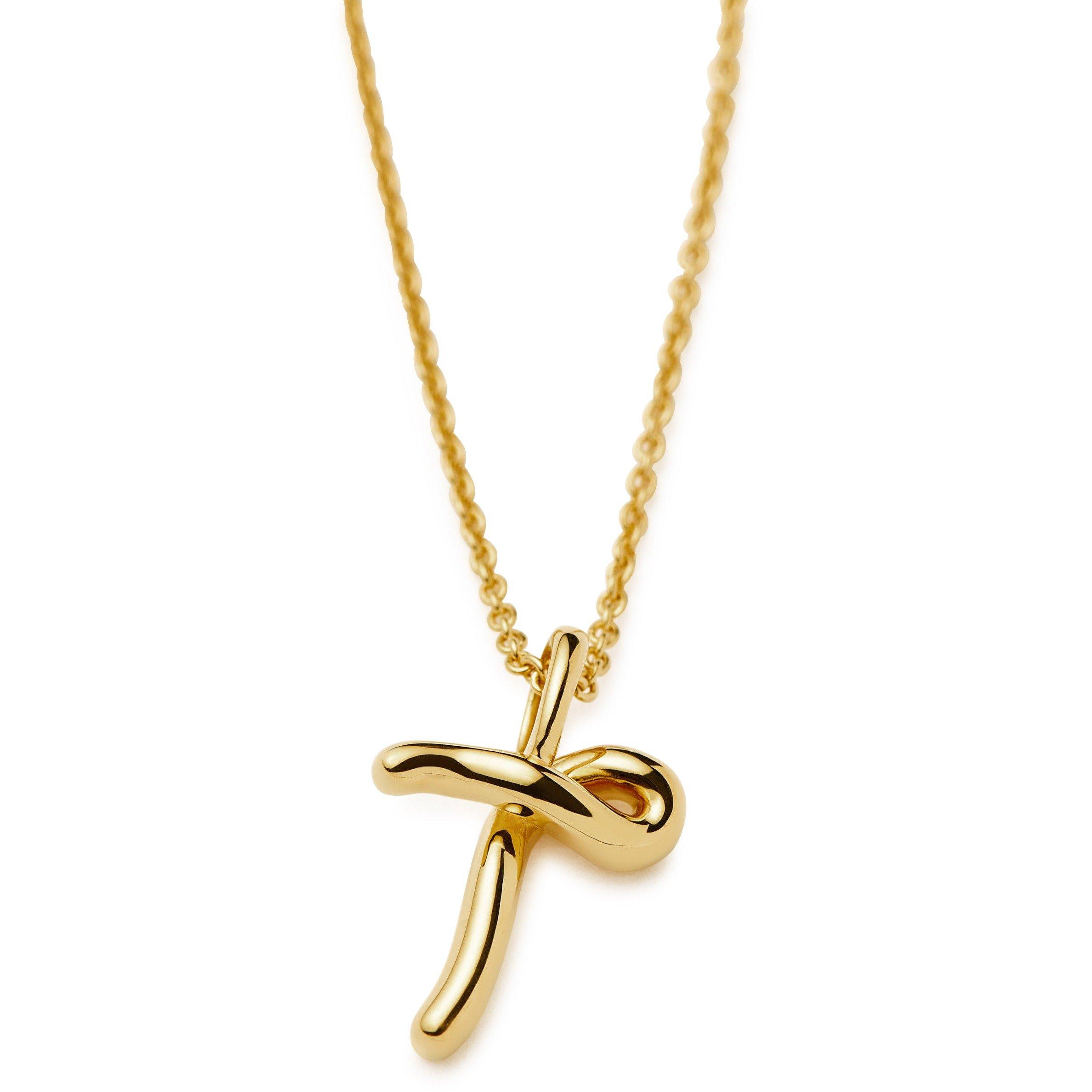 GOLD - Missoma - MOLTEN MINI INITIAL PENDANT T - 3