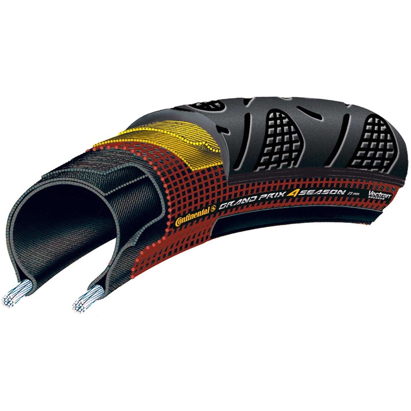 Continental  Grand Prix 4 Season 700C Folding Duraskin Road Tyre - Black - 700x23c