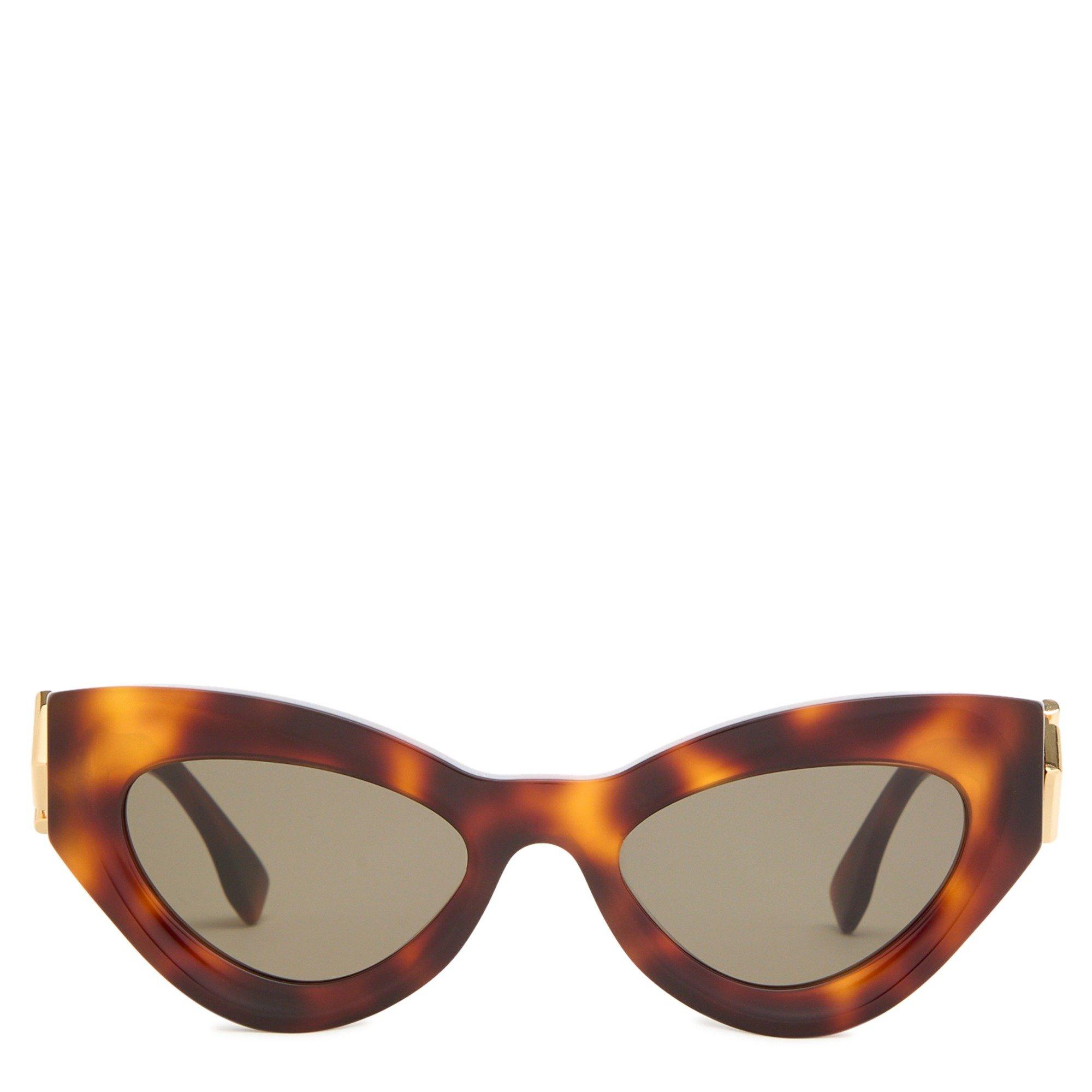 BROWN HAVANA - Fendi - Women's FF Diamonds Cat-Eye Sunglasses - 2