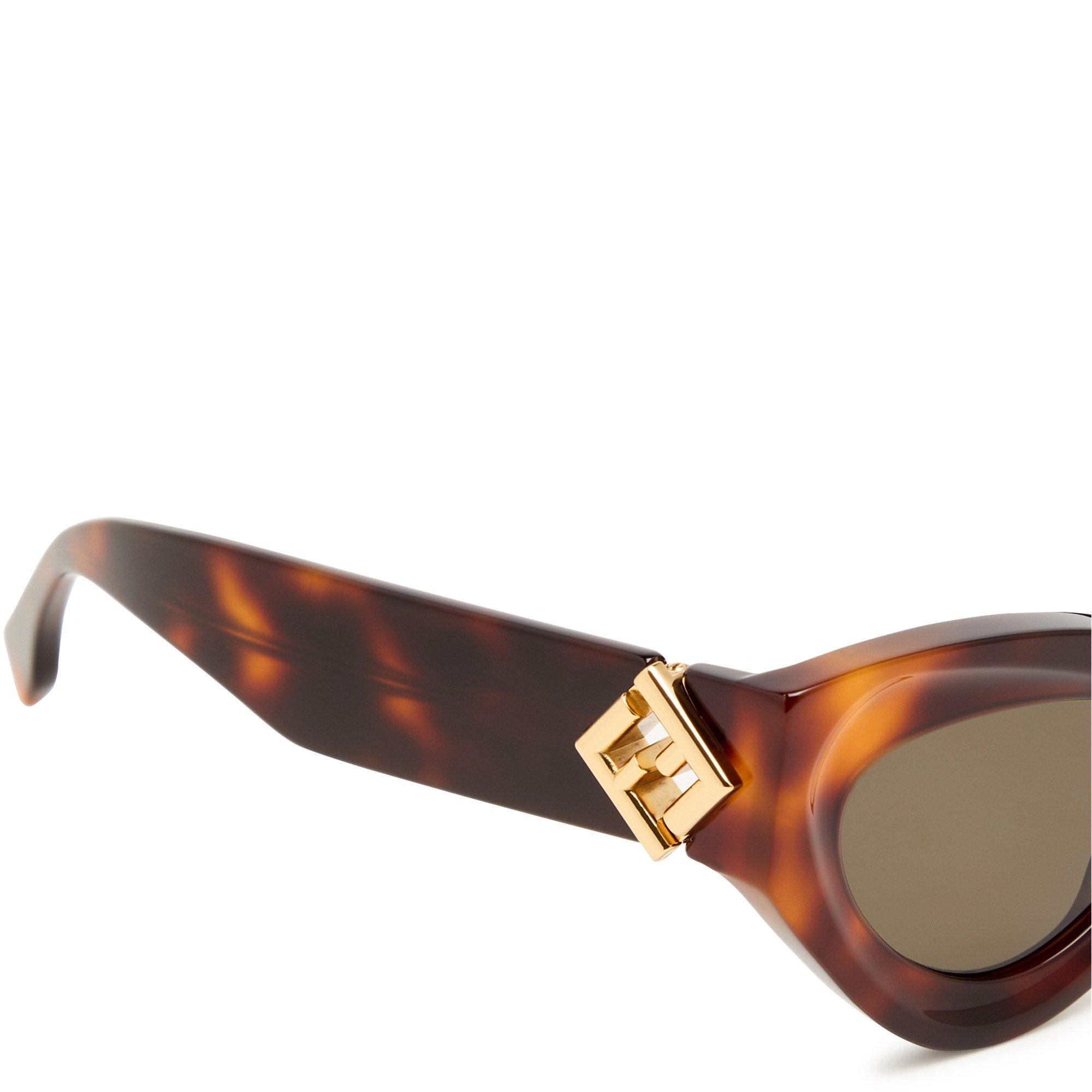 BROWN HAVANA - Fendi - Women's FF Diamonds Cat-Eye Sunglasses - 3