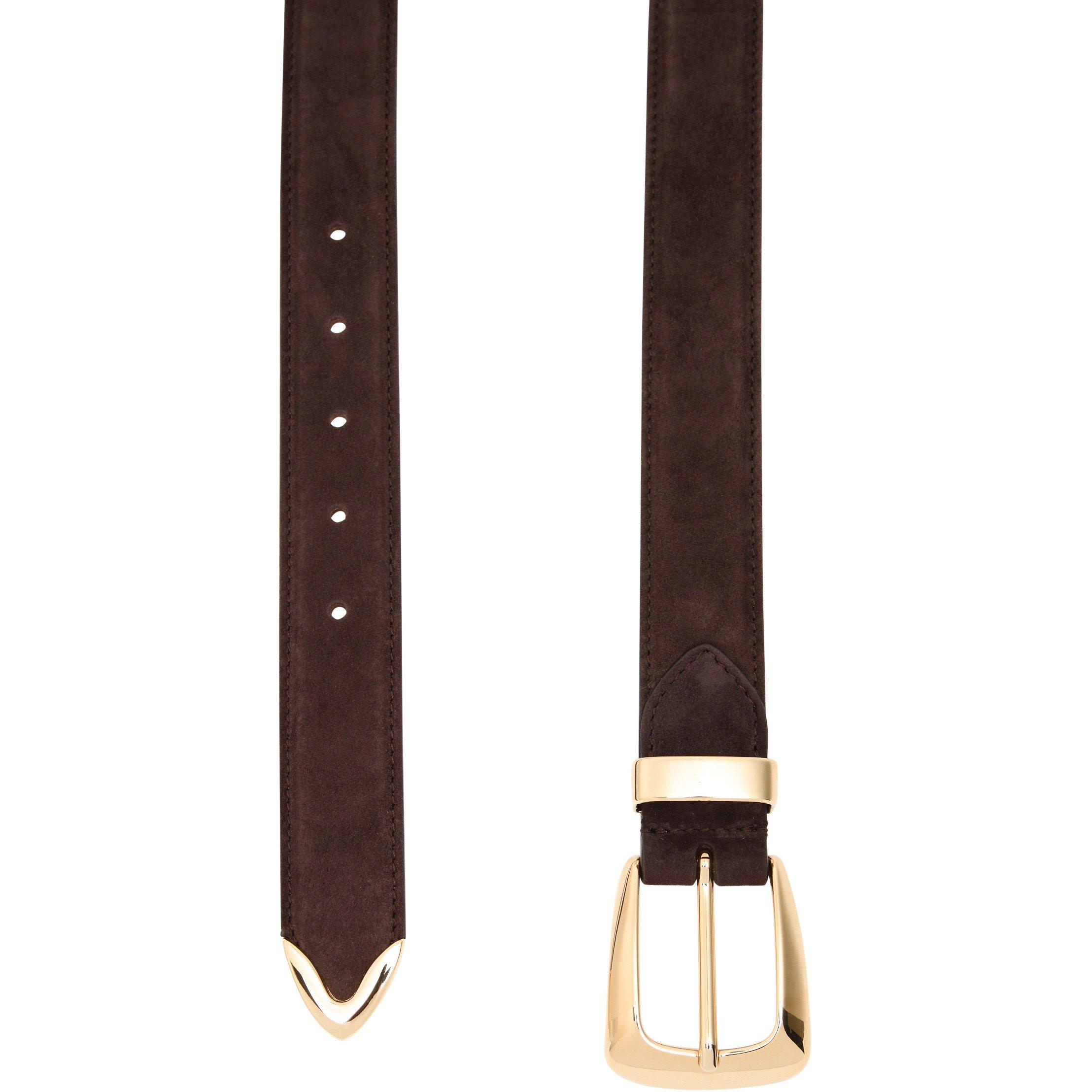 DARK BROWN - Khaite - BENNY BELT - GOLD BUCKLE (30MM - 2