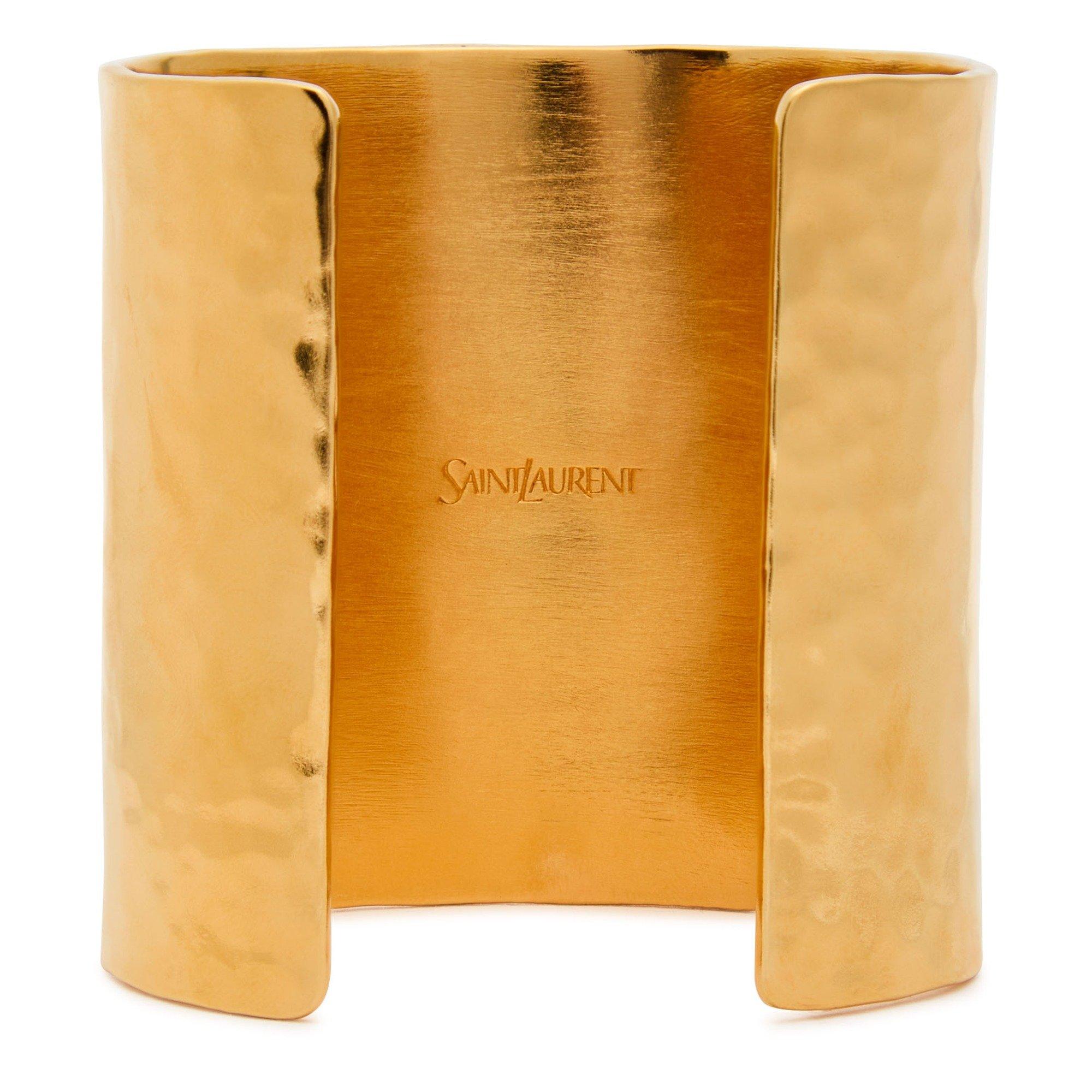 GOLD - Saint Laurent - LOGO GOLD WIDE CUFF - 2