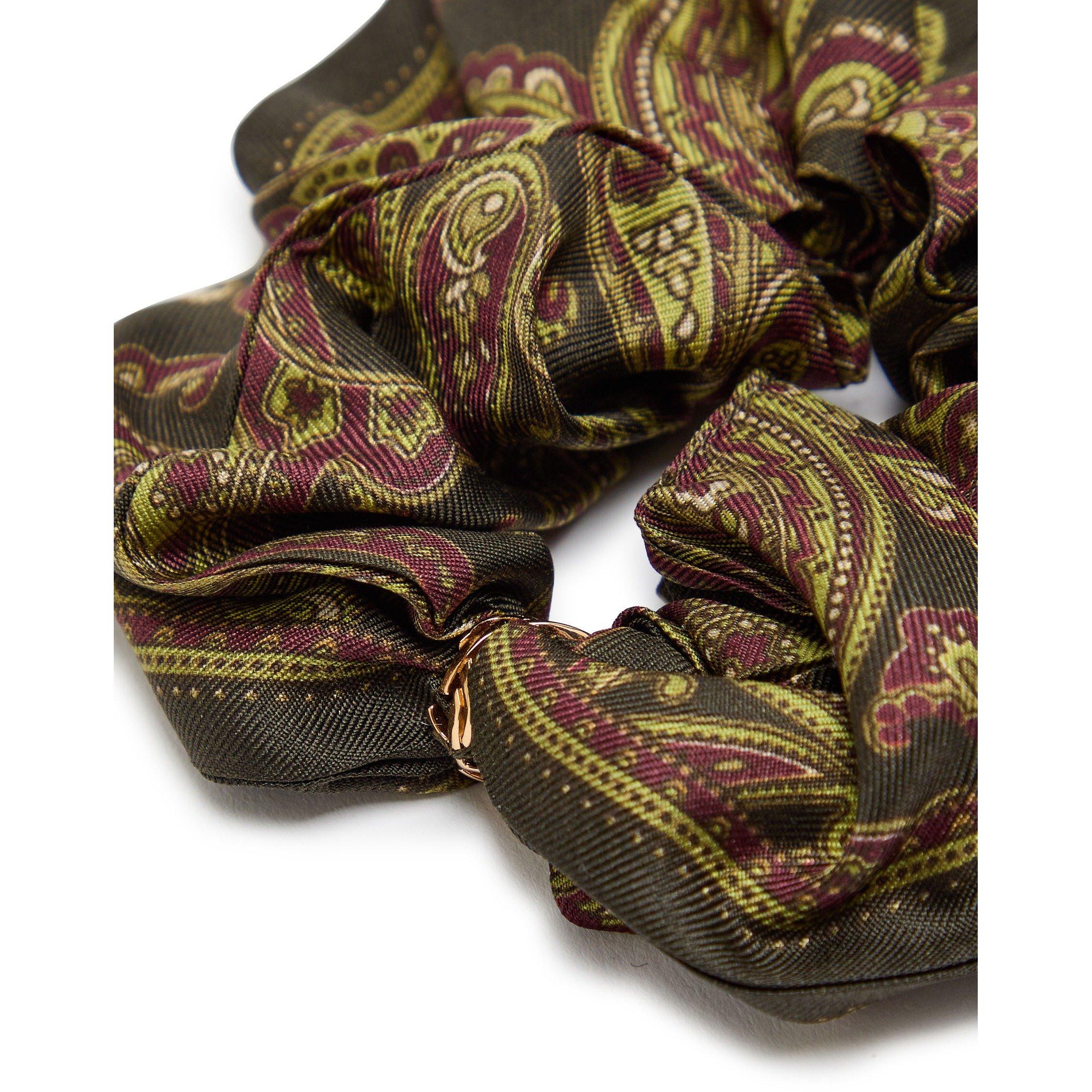 GREEN AND OTHER - Saint Laurent - SILK PAISLEY SCRUNCHIE - 2