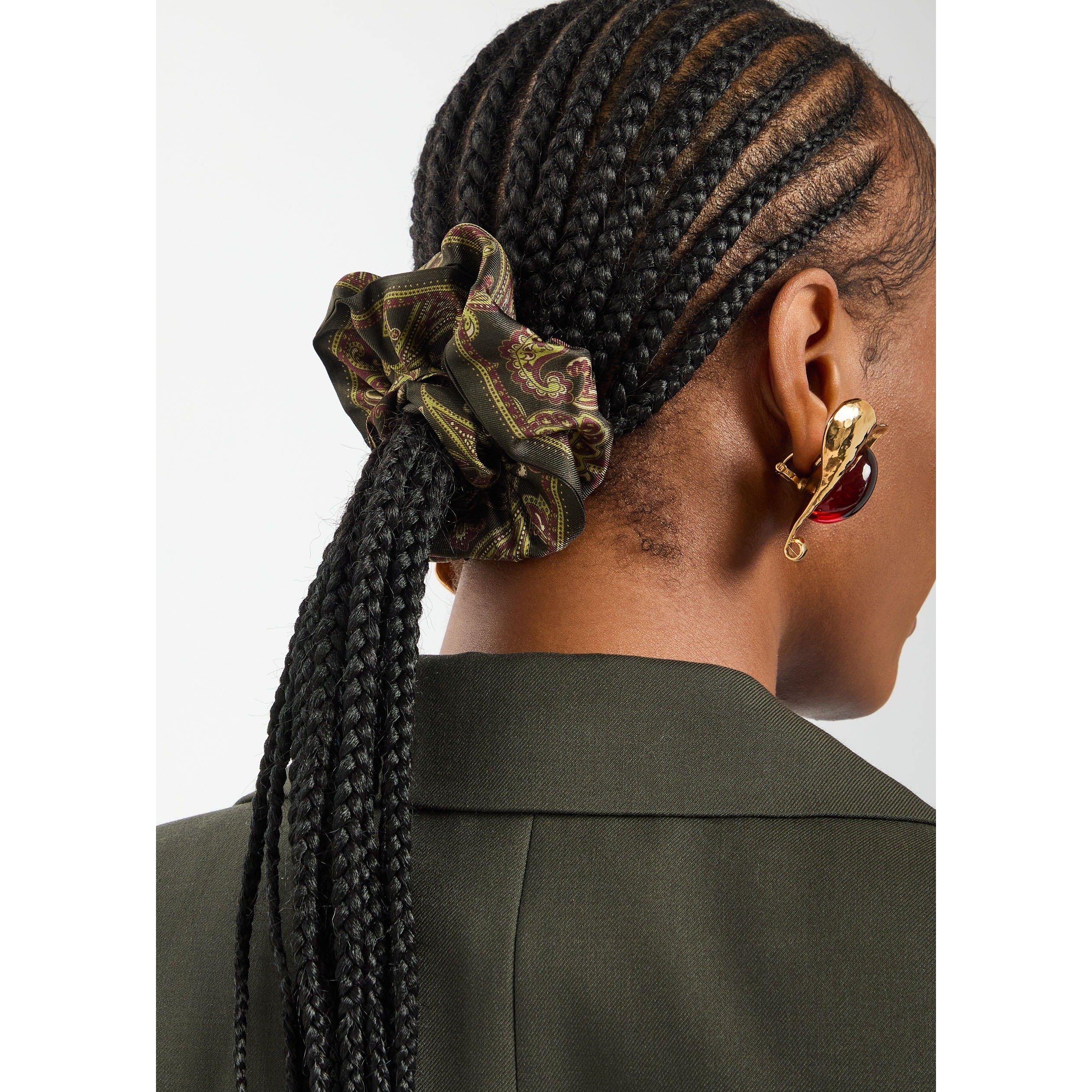 GREEN AND OTHER - Saint Laurent - SILK PAISLEY SCRUNCHIE - 3