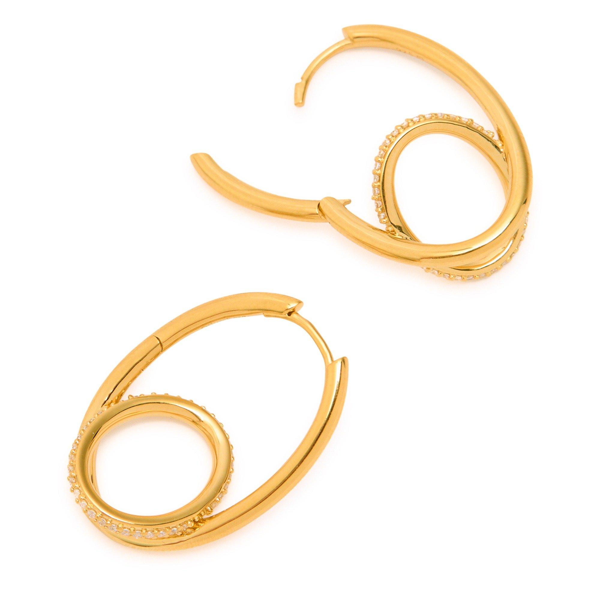 GOLD - Otiumberg - Pave Spiralis Earrings - 2