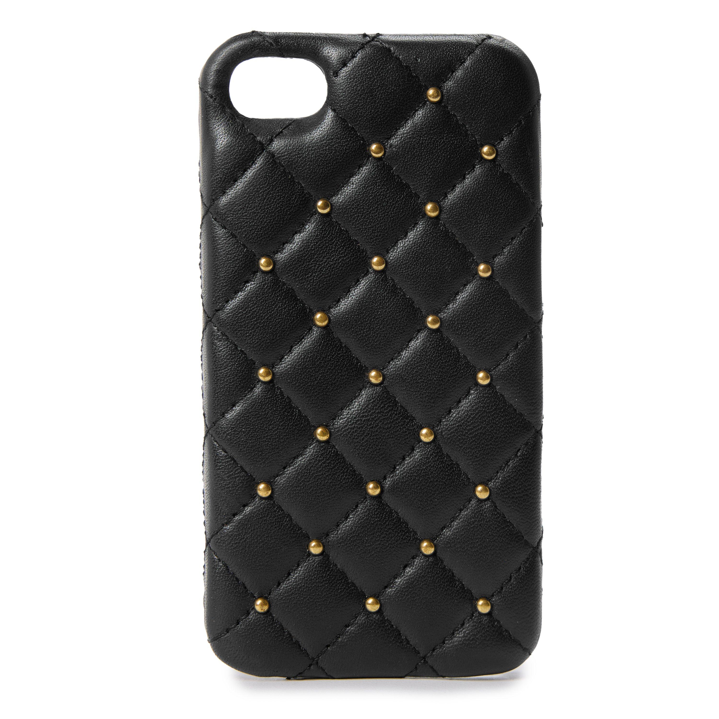 BLACK - 2ME - IPHONE QUILT BLK LTHR GOL - 1