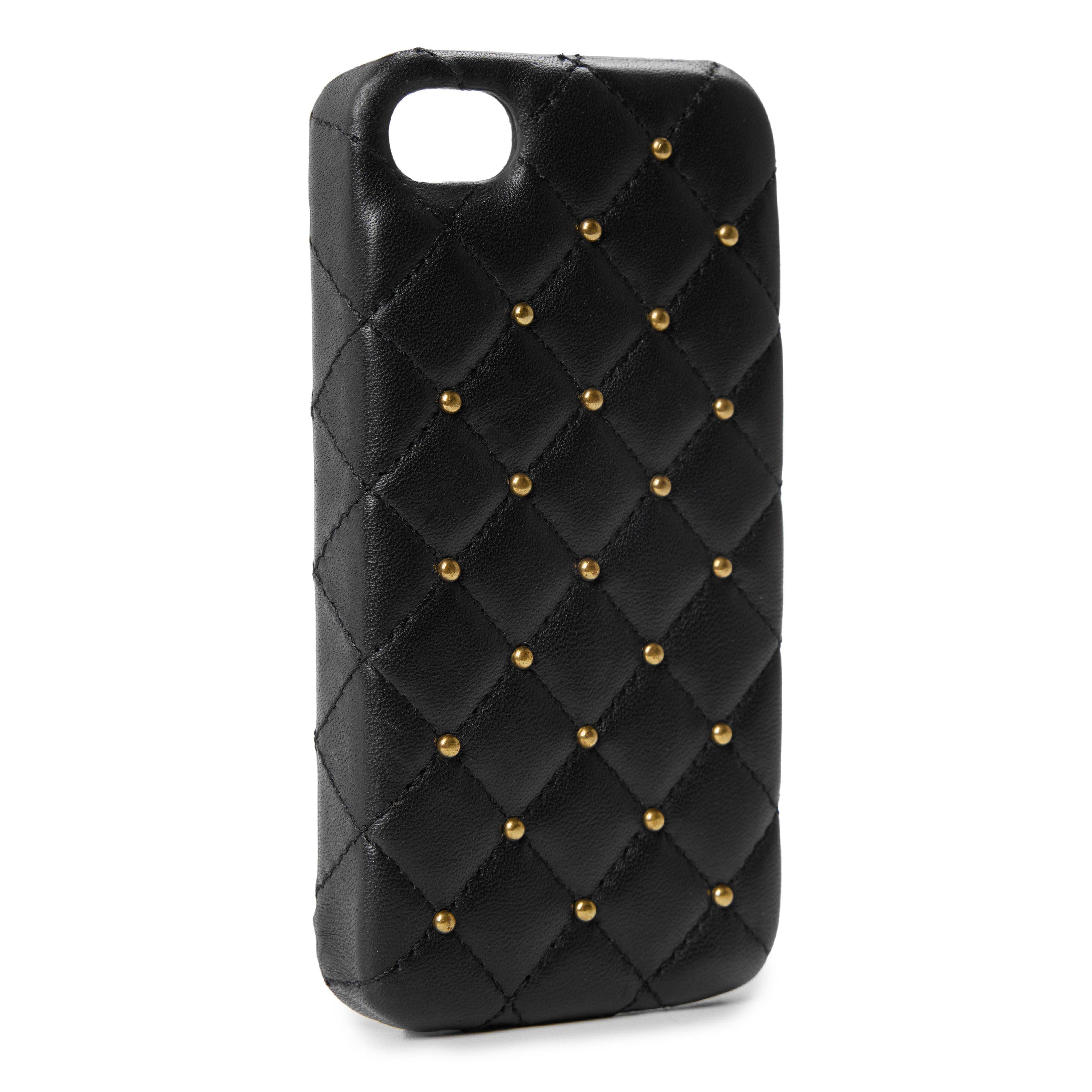 BLACK - 2ME - IPHONE QUILT BLK LTHR GOL - 2