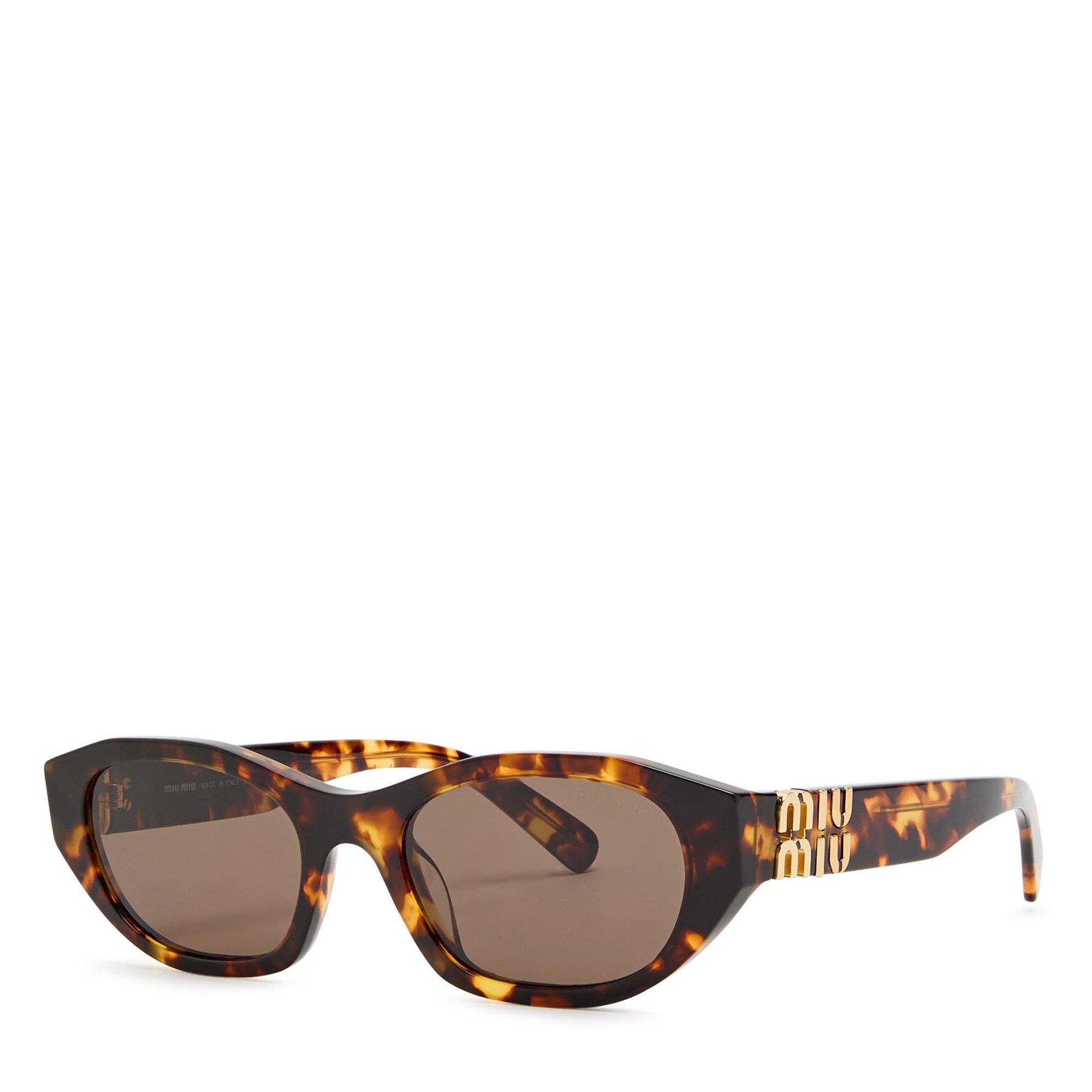 BROWN HAVANA - Miu Miu - MIU MIU CATEYE LOGO DETAI