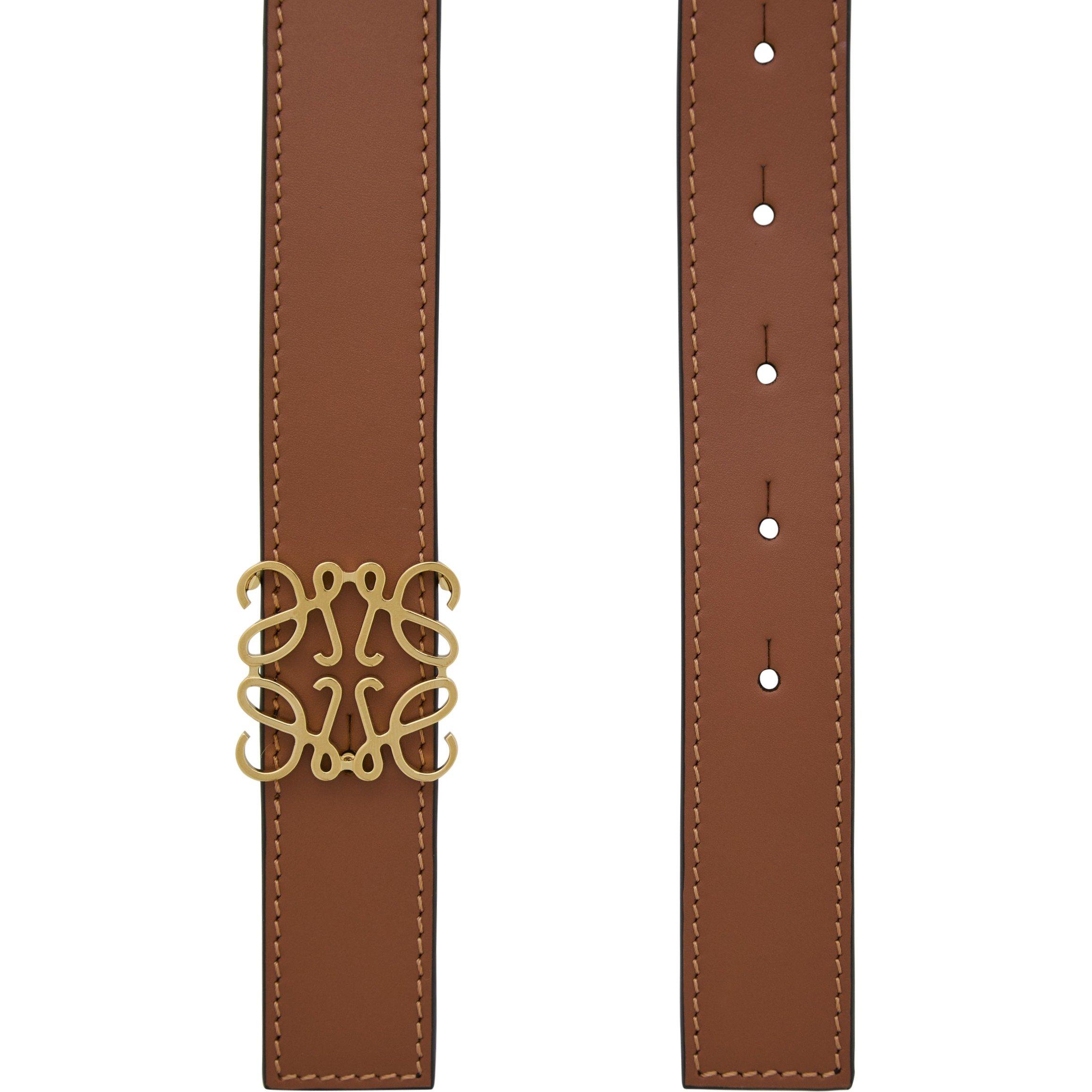 BLACK AND OTHER - LOEWE - ANAGRAM REVERSIBLE 2.8CM BELT - 2