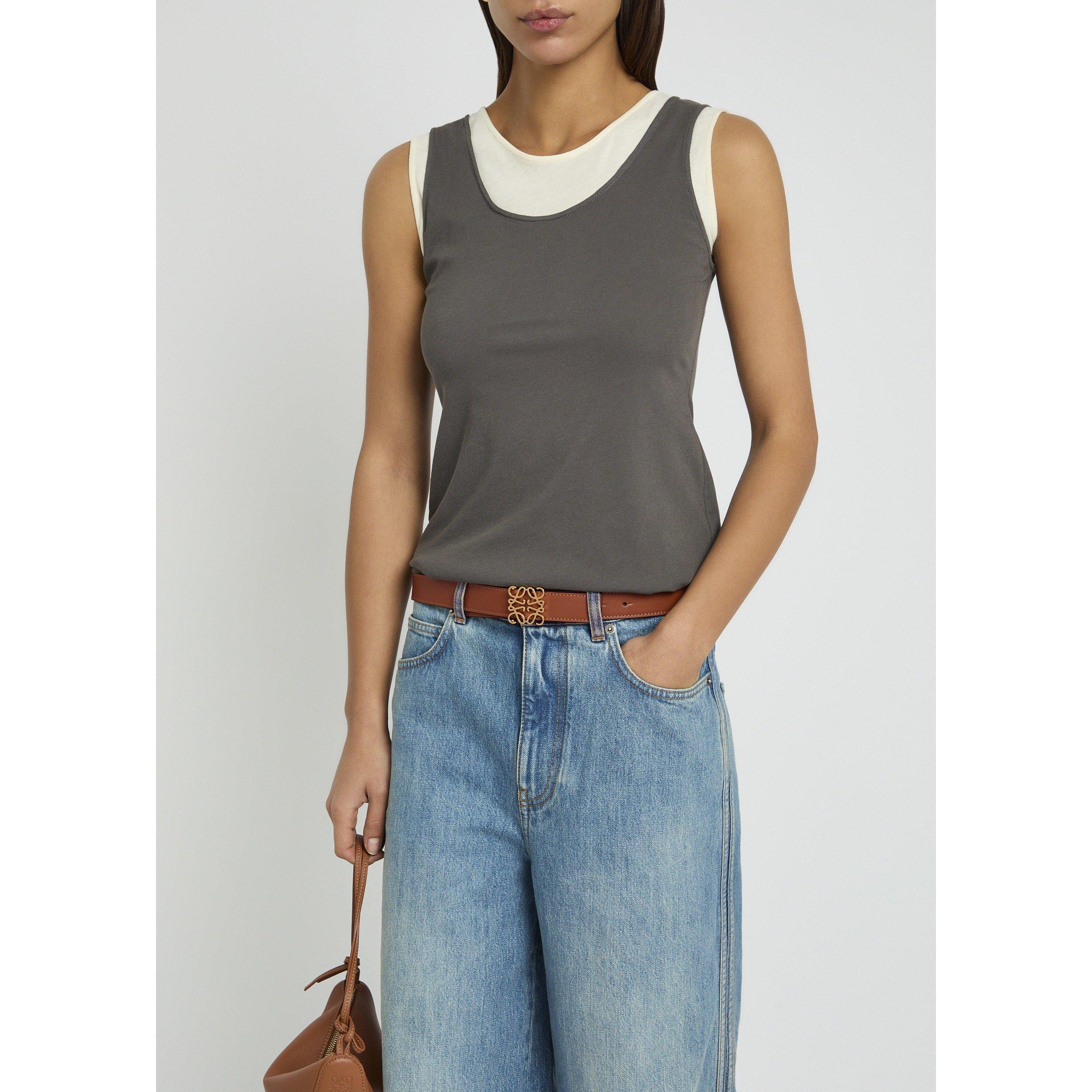 BLACK AND OTHER - LOEWE - ANAGRAM REVERSIBLE 2.8CM BELT - 3