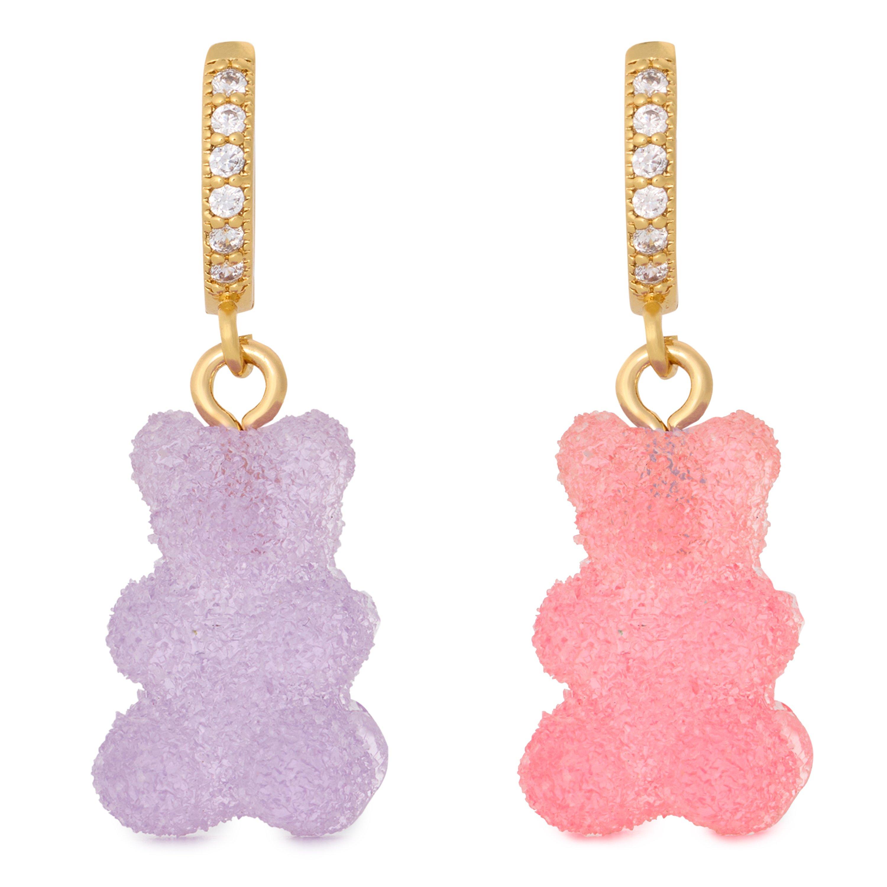 RED AND OTHER - Crystal Haze - FIZZY BEARS PAVE EARRINGS - 1