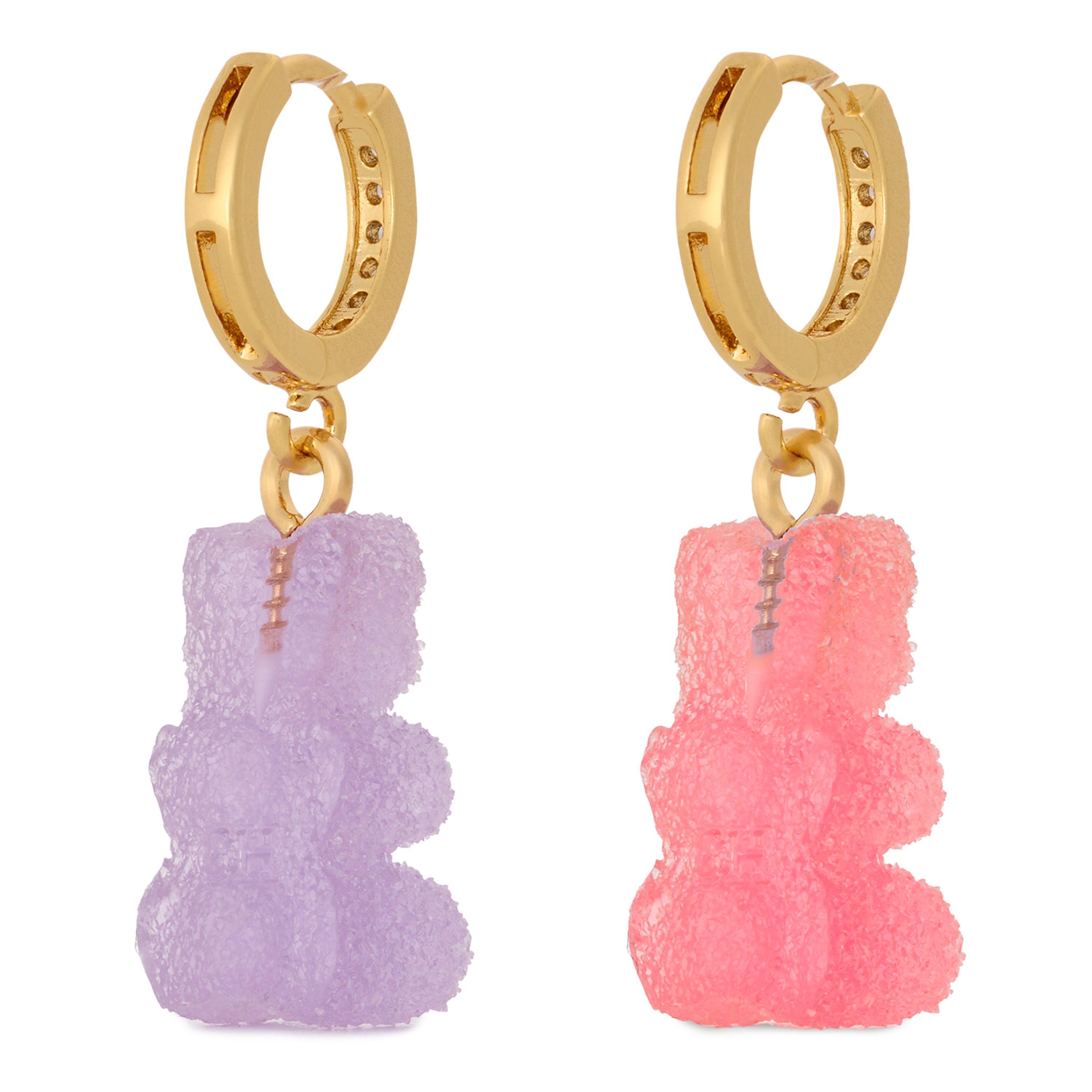 RED AND OTHER - Crystal Haze - FIZZY BEARS PAVE EARRINGS - 2
