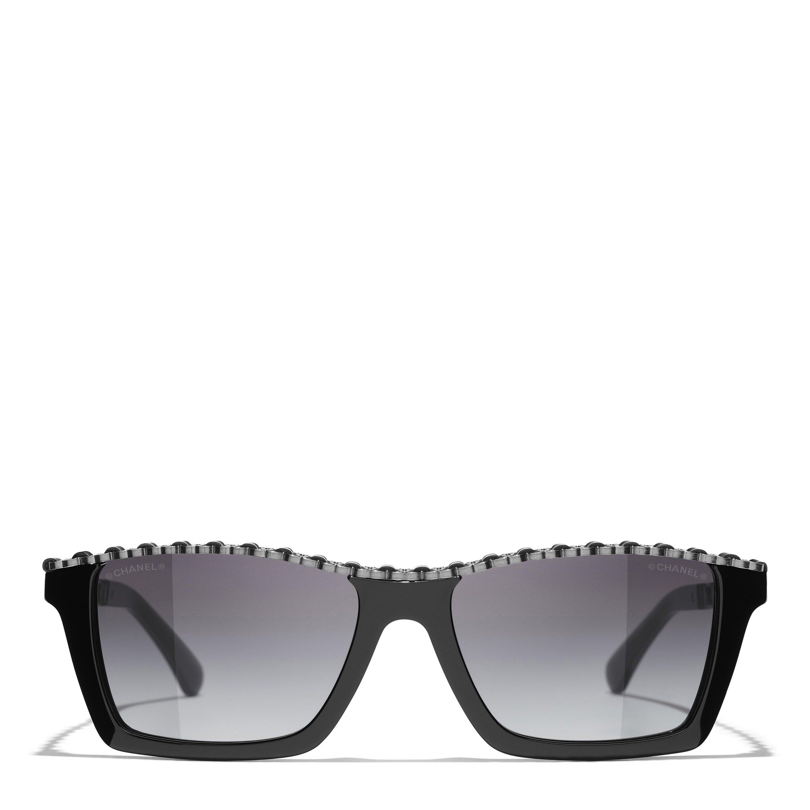 BLACK - CHANEL - CHANEL RECTANGLE ACETATE SG - 2