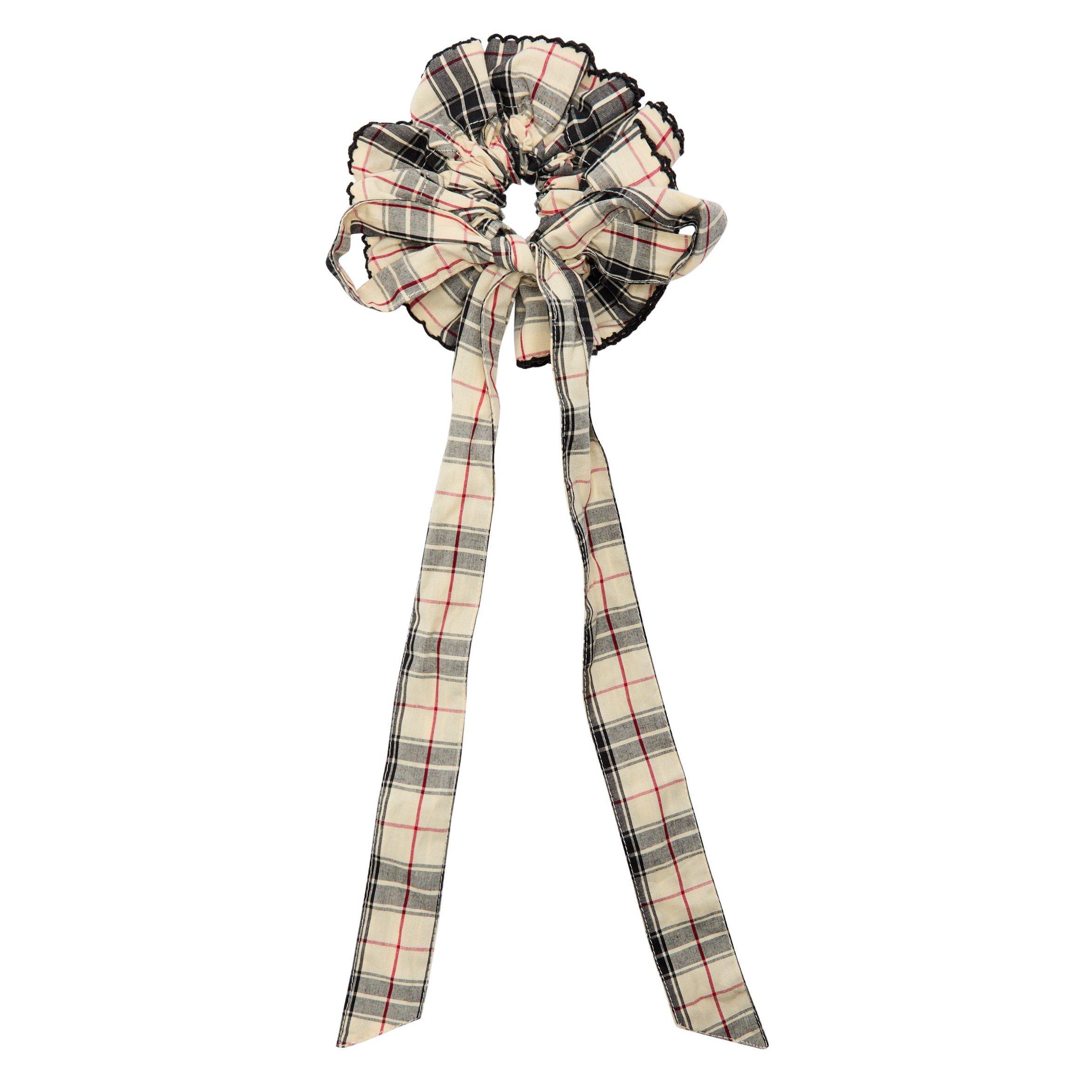 YELLOW AND OTHE - Damson Madder - ACC GARTER CHECK SCRUNCHIE - 1
