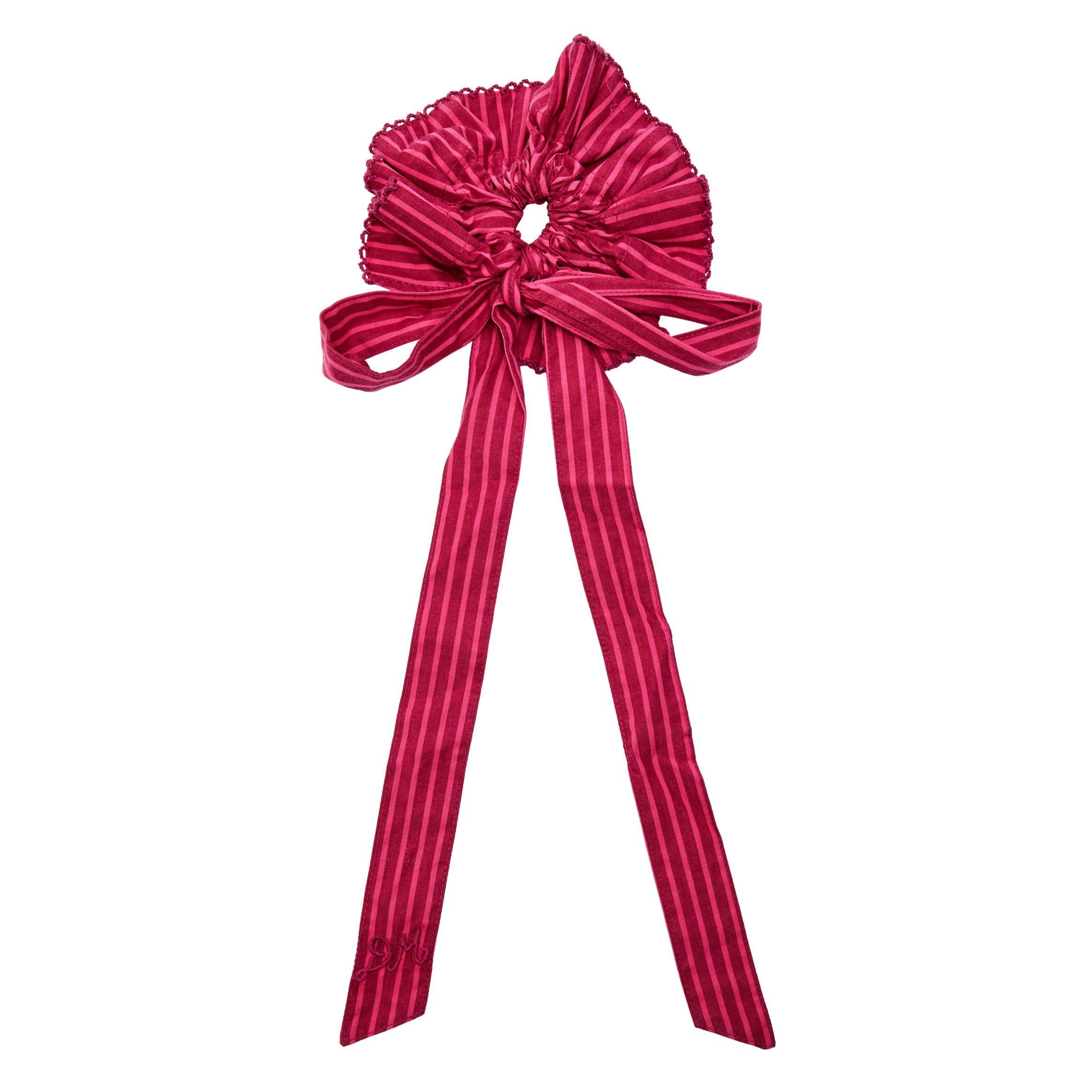 RED AND OTHER - Damson Madder - ACC GARTER STRIPE SCRUNCHE - 1