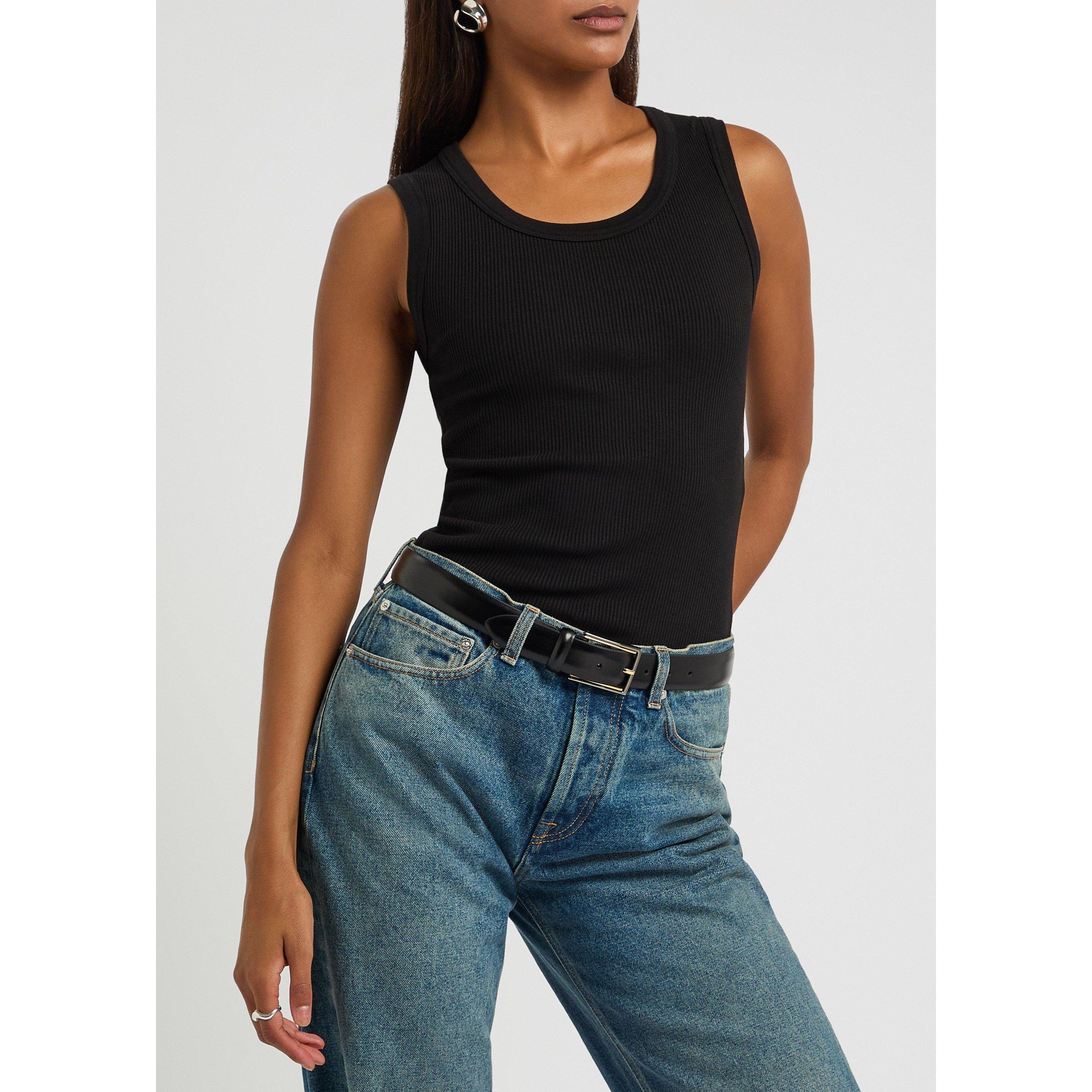 BLACK - ANDERSONS BELTS - NARROW SEMI FORMAL BI COLOUR B - 3
