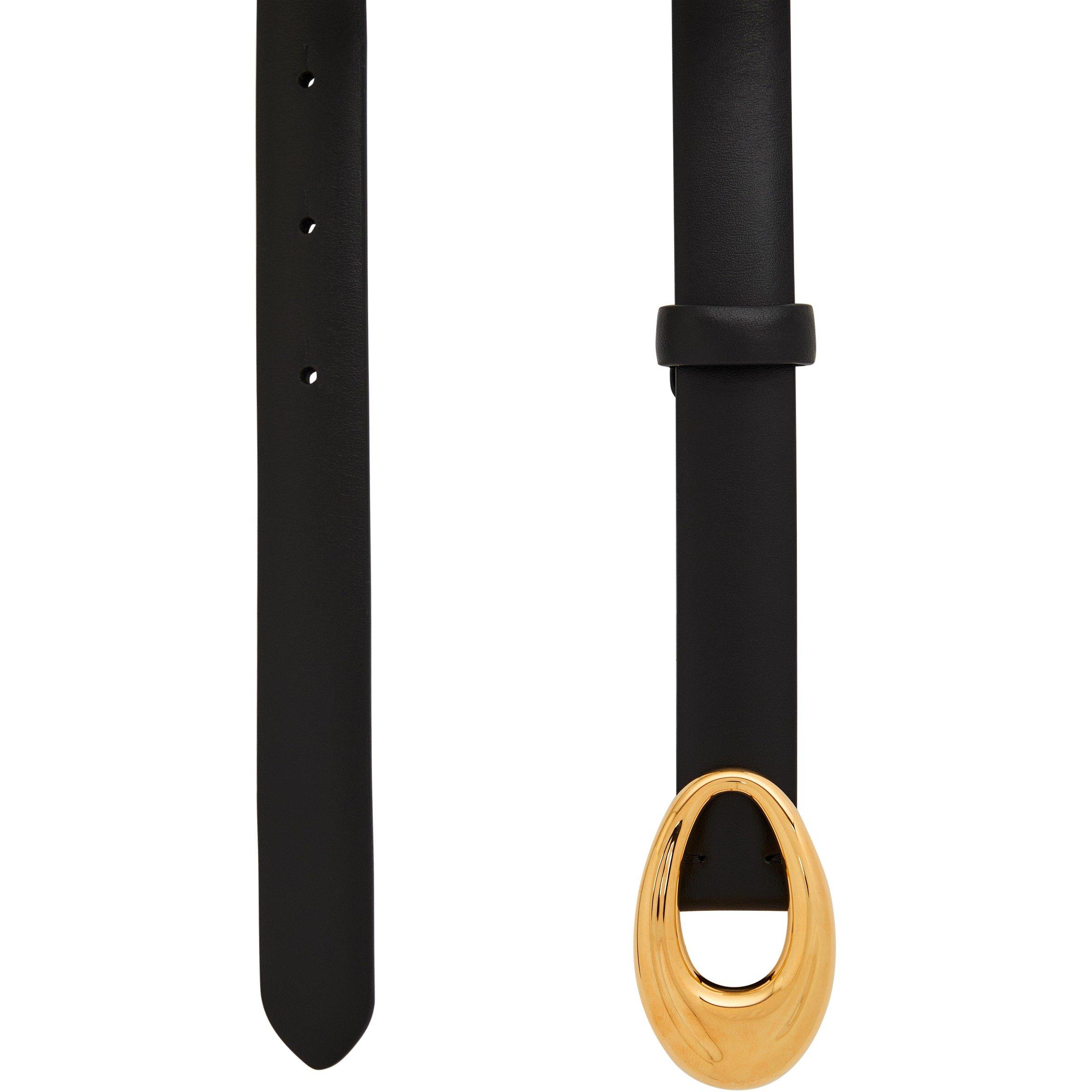 BLACK - Khaite - OLIVIA BELT - GOLD (20MM) - 2
