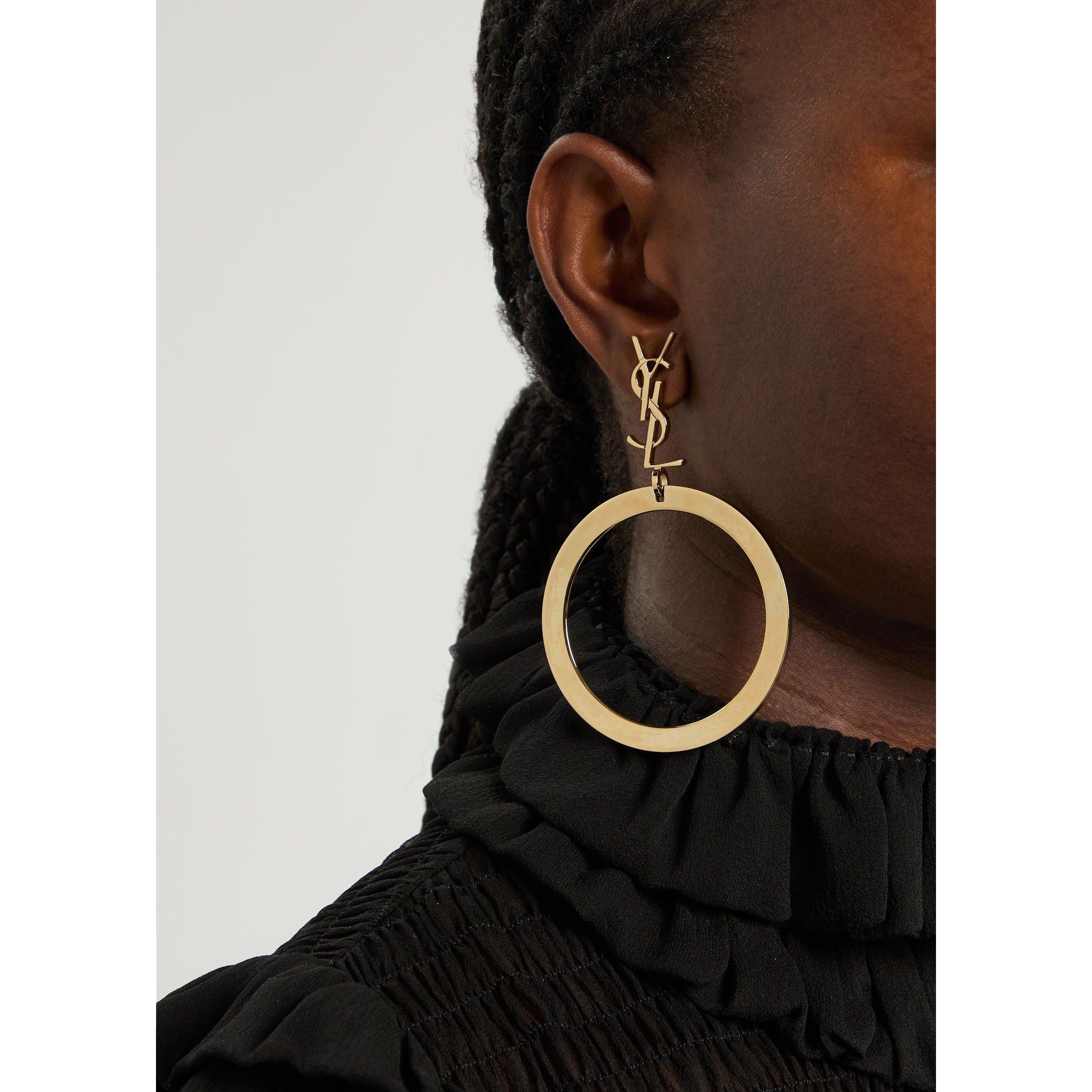GOLD - Saint Laurent - CASSANDRE LOGO HOOPS - 3