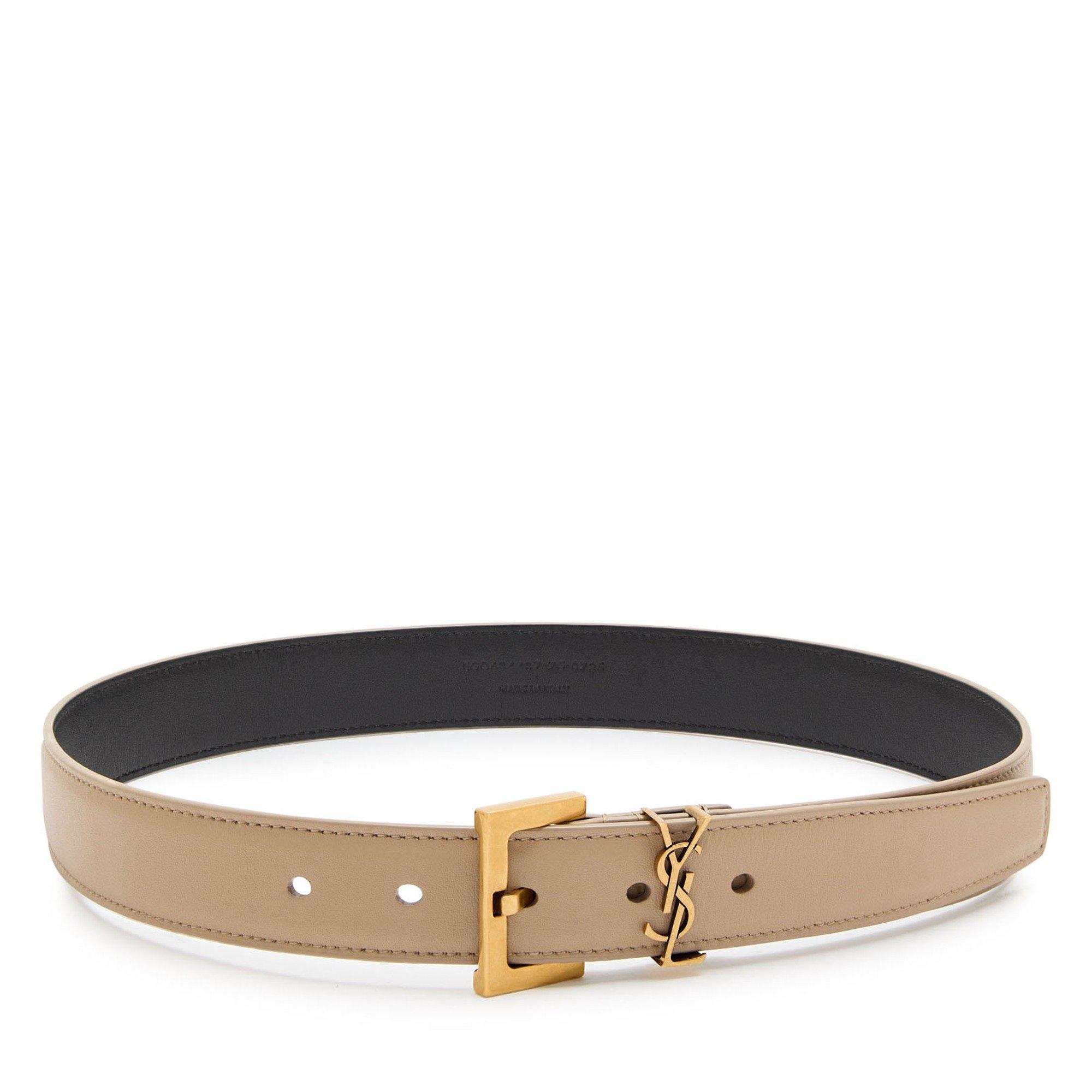 BEIGE - Saint Laurent - 3CM GOLD HDW BELT