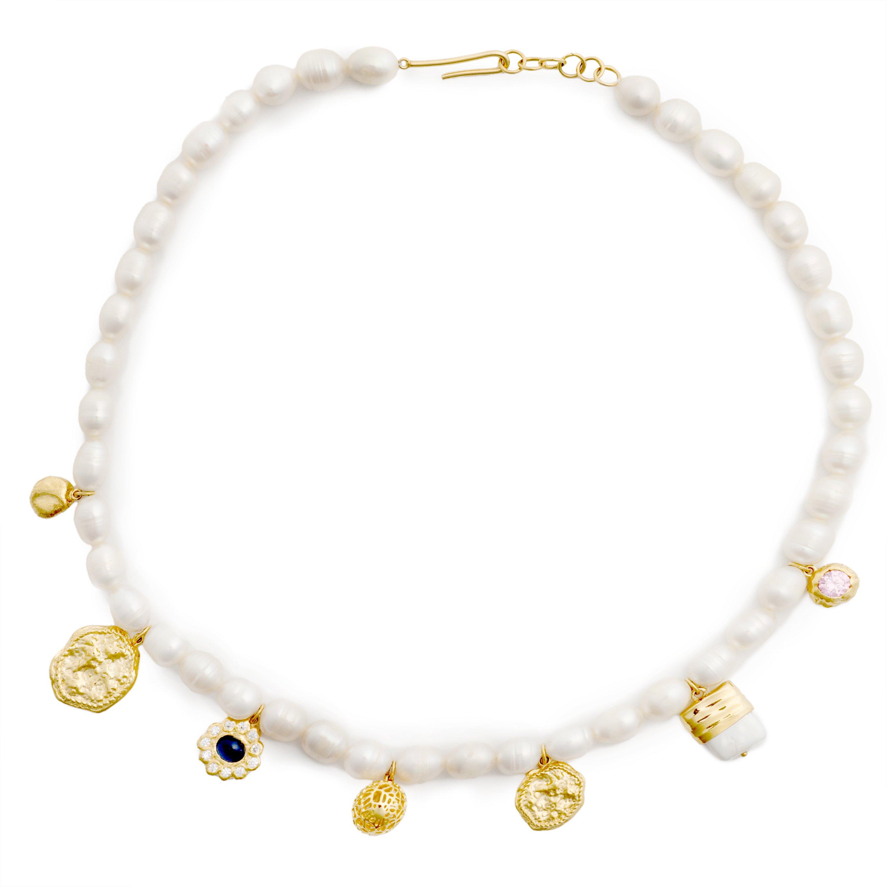 GOLD - Joanna Laura Constantine - PEARL NECKLACE WITH DANGL - 2