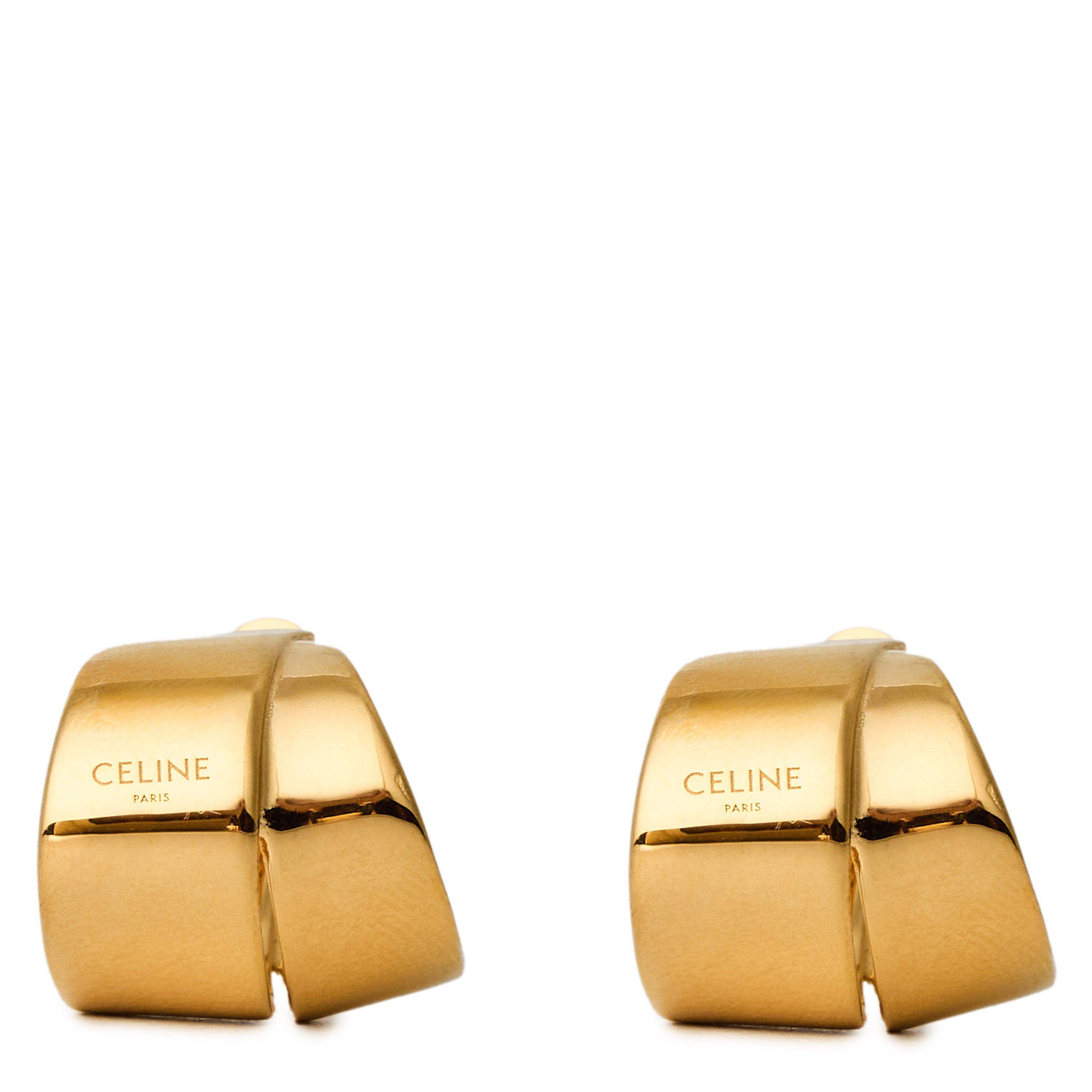 GOLD - Celine - Ribbon Hoops-Brass - 1