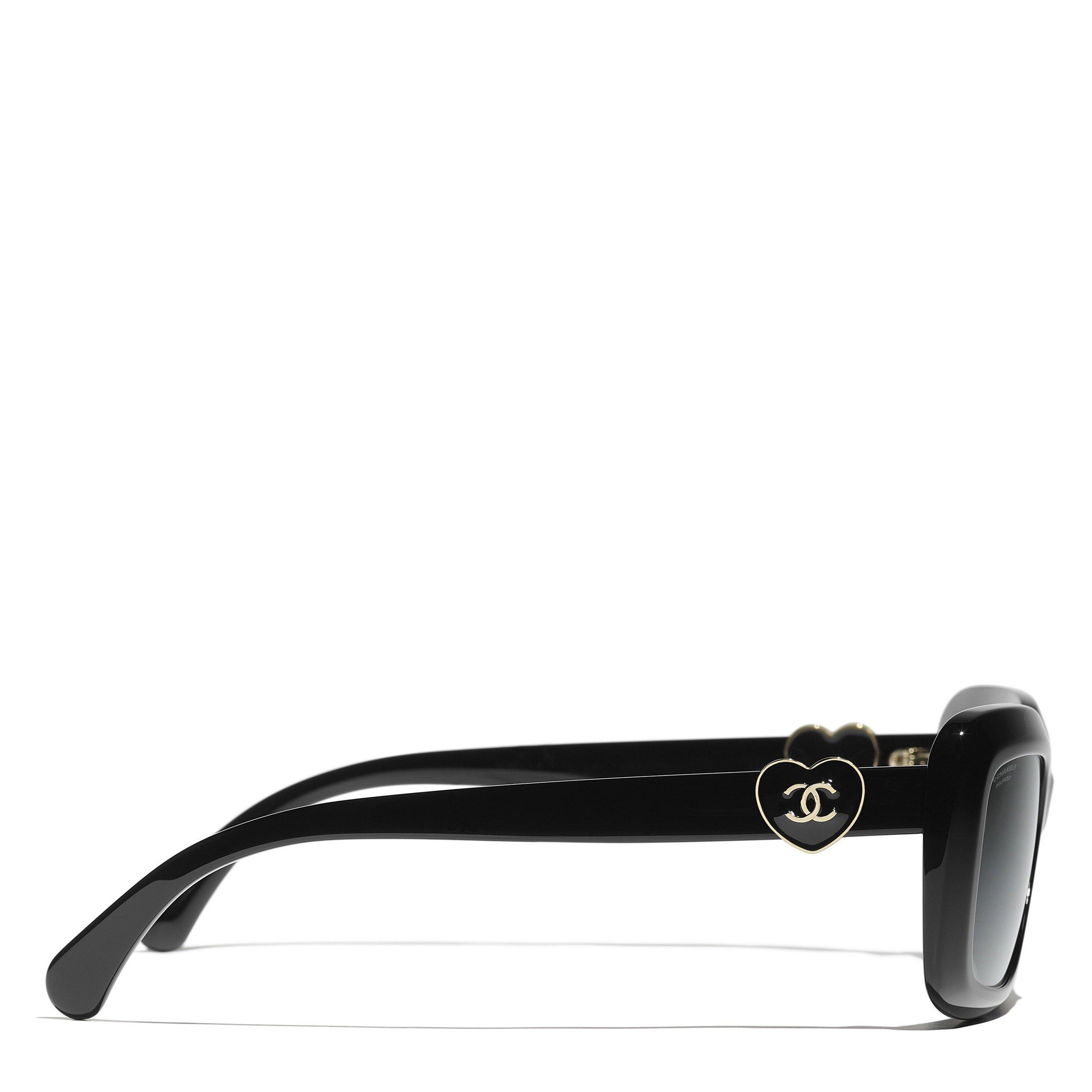 BLACK - CHANEL - CHANEL HEART ACETATE RECTANGLE - 3