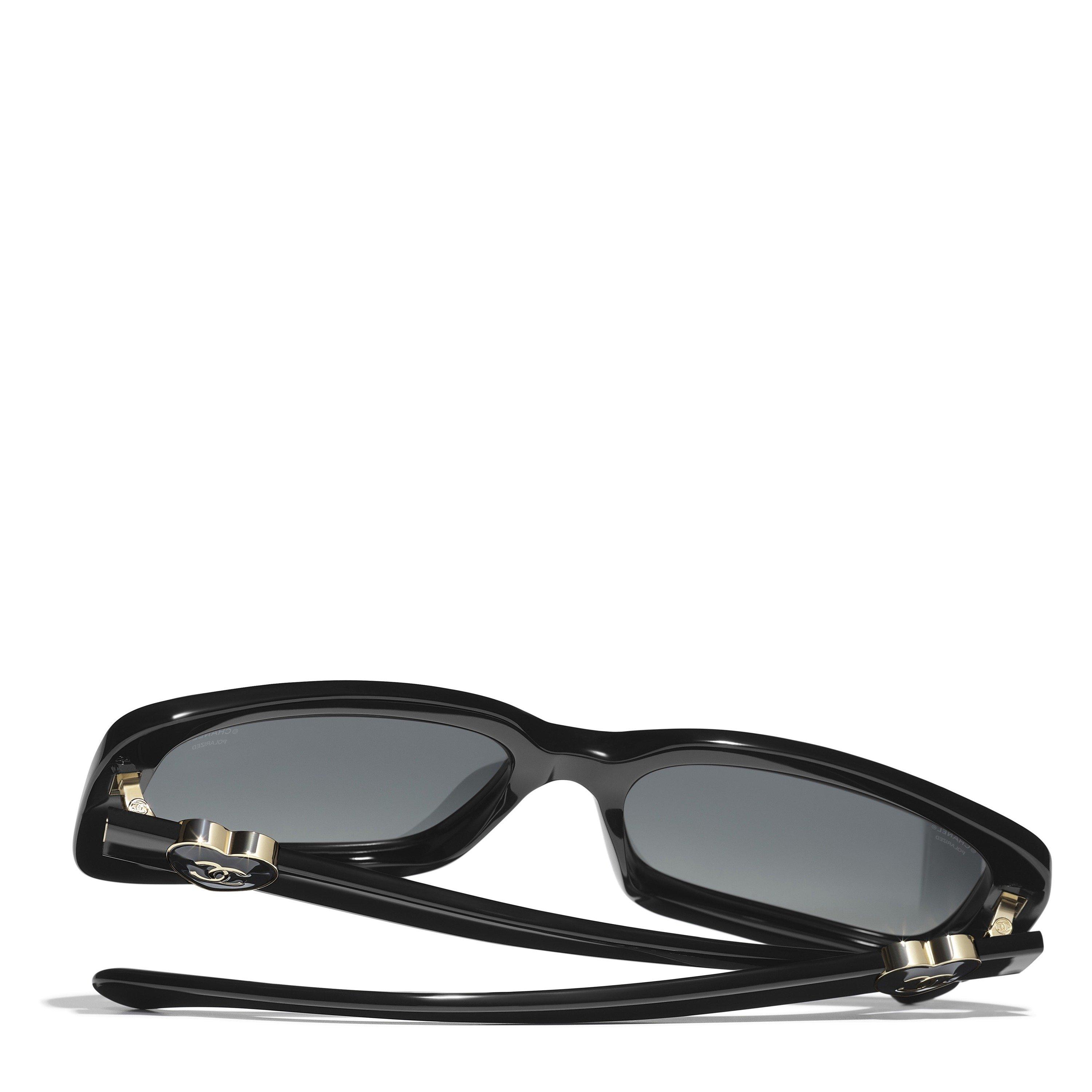 BLACK - CHANEL - CHANEL HEART ACETATE RECTANGLE - 4