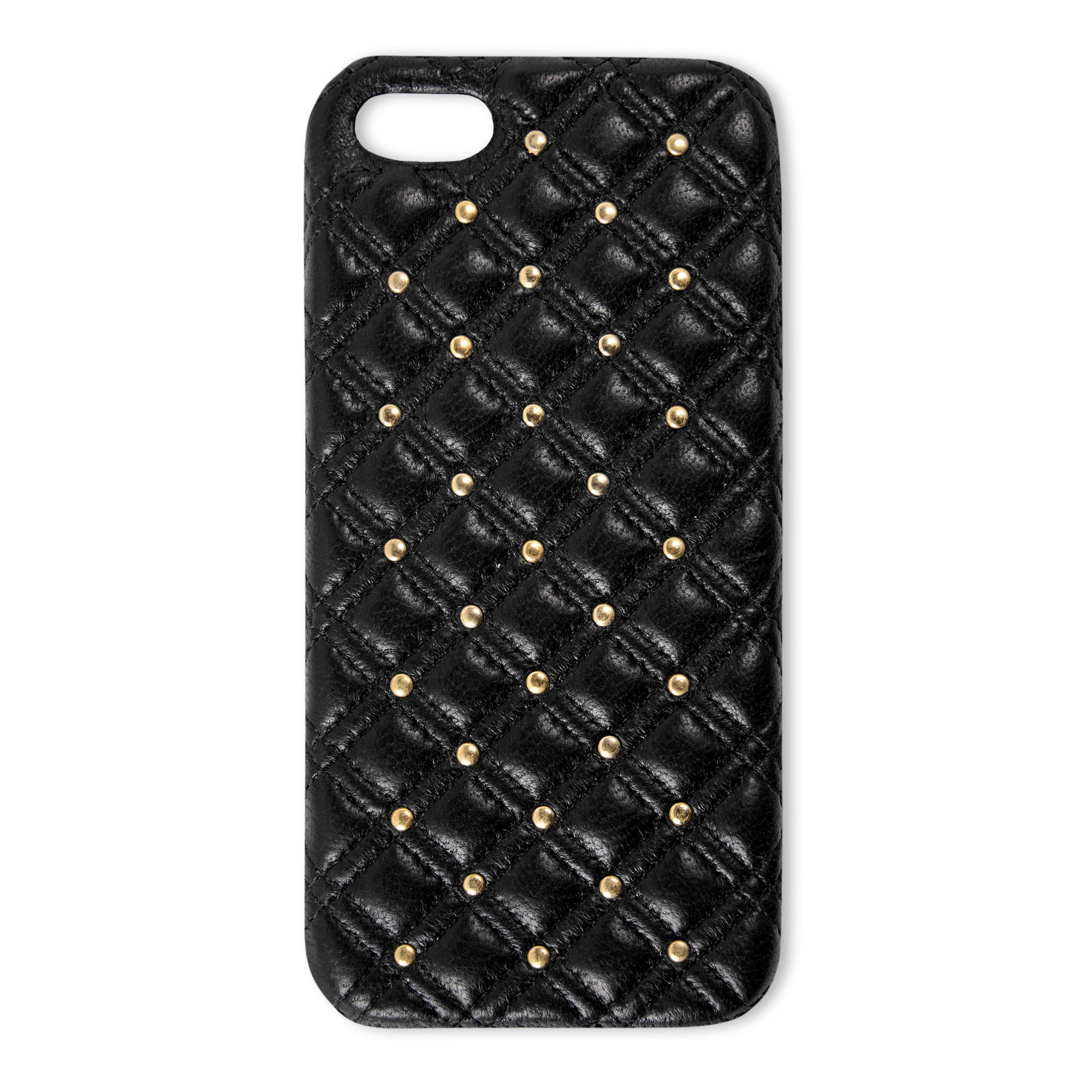 BLACK - The Case Factory - Men's iPhone 5 Studs Nappa Phone Case