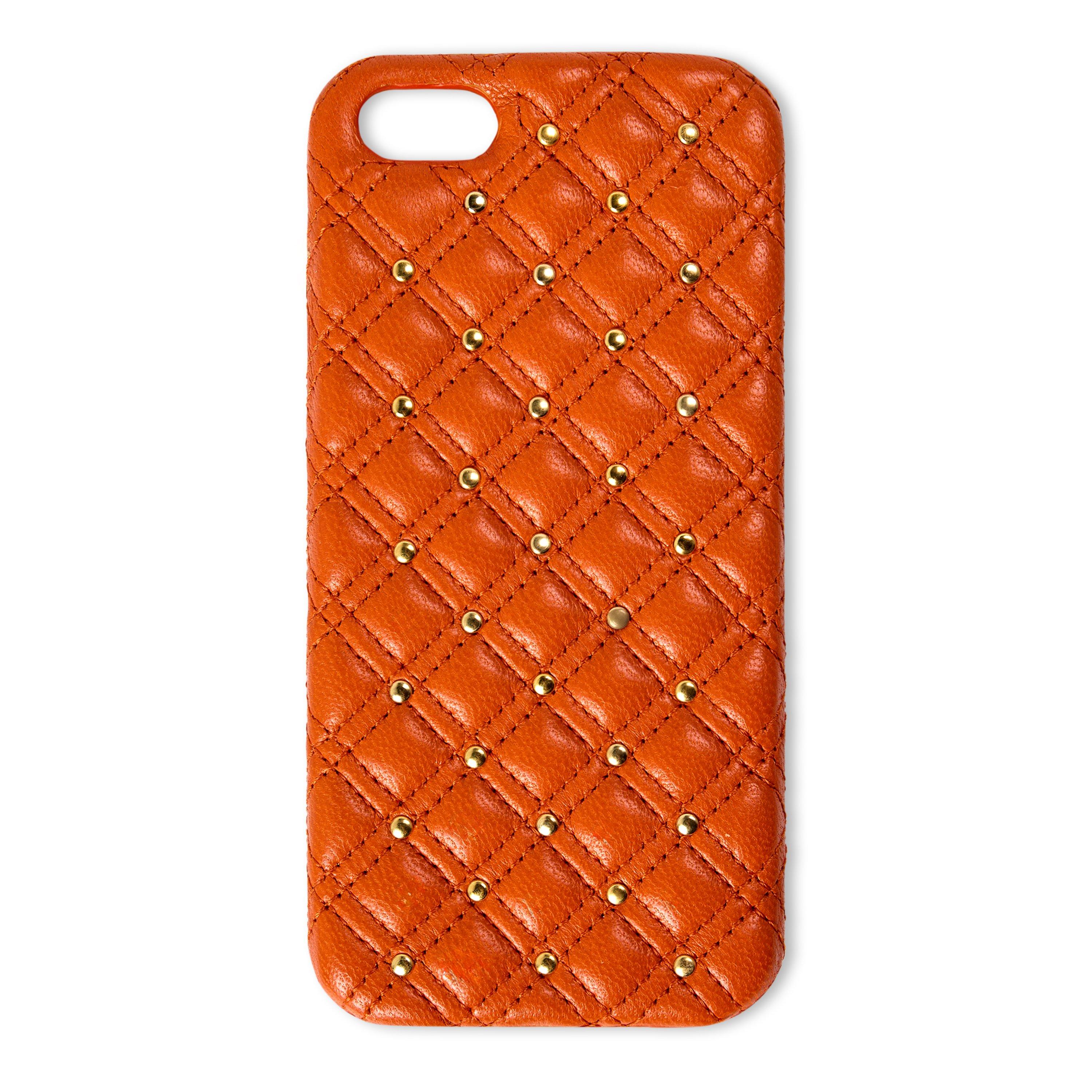 ORANGE - The Case Factory - Men's iPhone 5 Studs Nappa Leather Phone Case