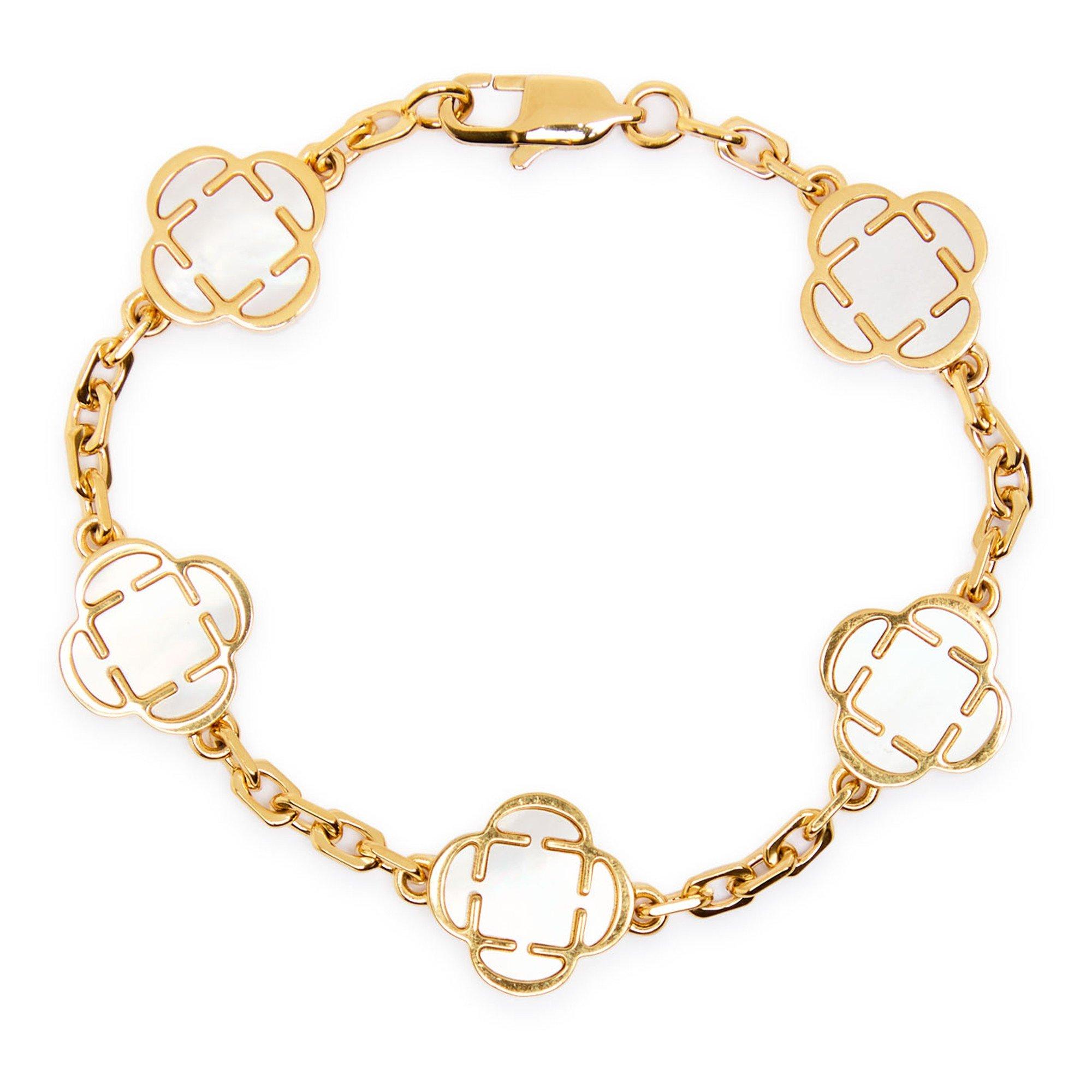 GOLD - CRAFTD - White Clover Stone Bracelet (G