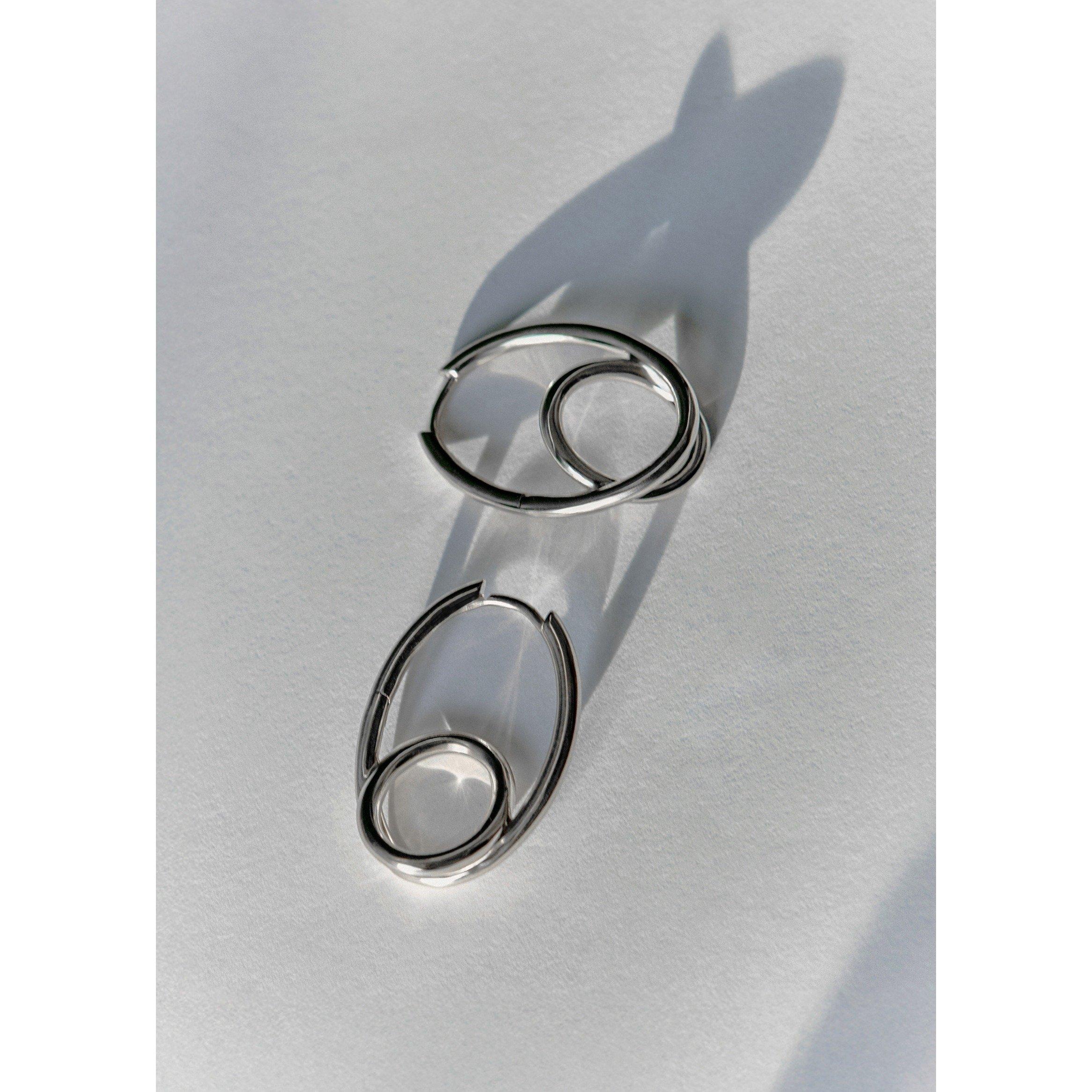 SILVER - Otiumberg - Women's Spiralis Silver Hoop Earrings - 2